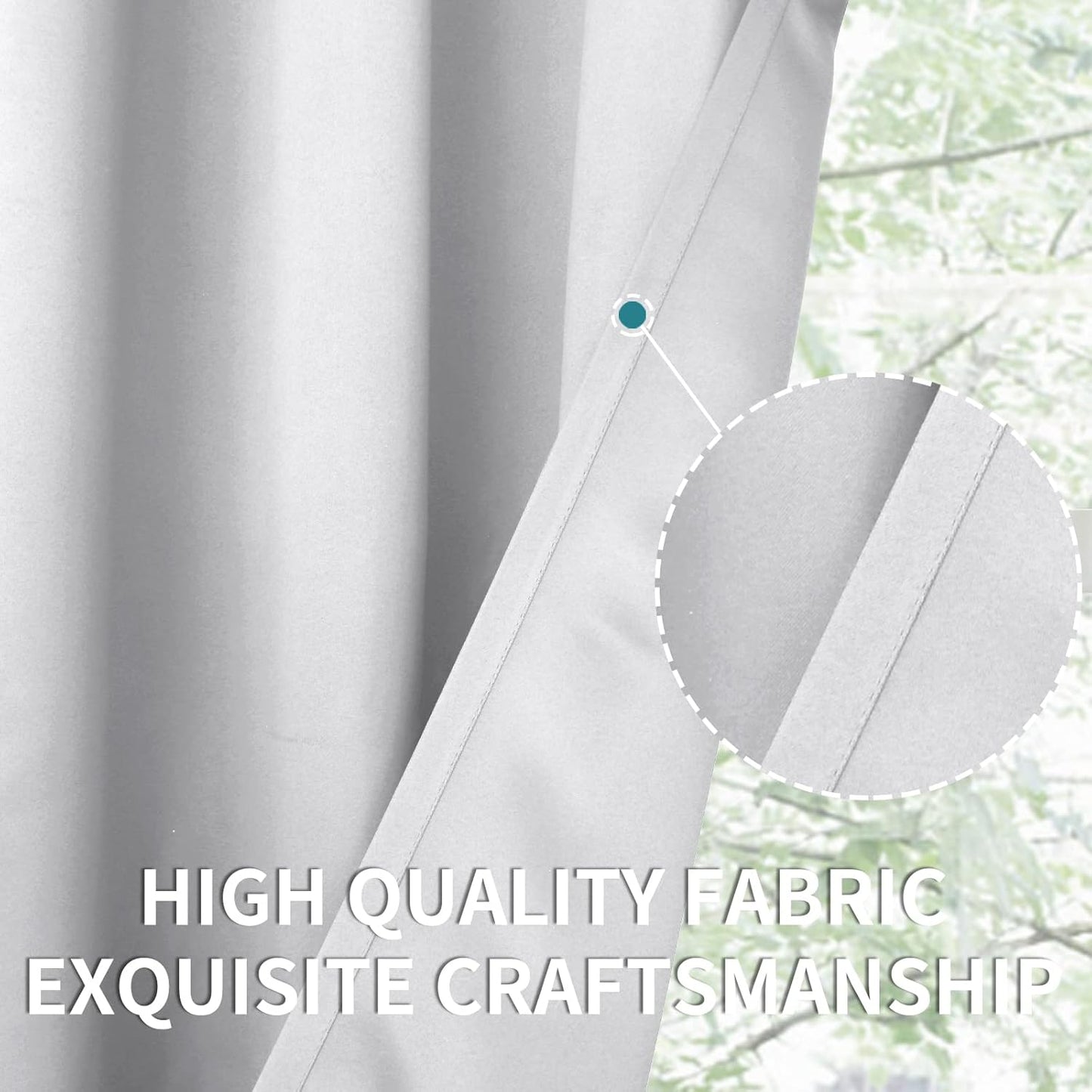 BGment Short Curtains 36 Inches Length for Kitchen Bathroom Window - Rod Pocket 34 Inch Width Thermal Insulated Drapes for Basement Cafe Camper Bedroom, Greyish White, 2 Panels, 34 x 36 Inch