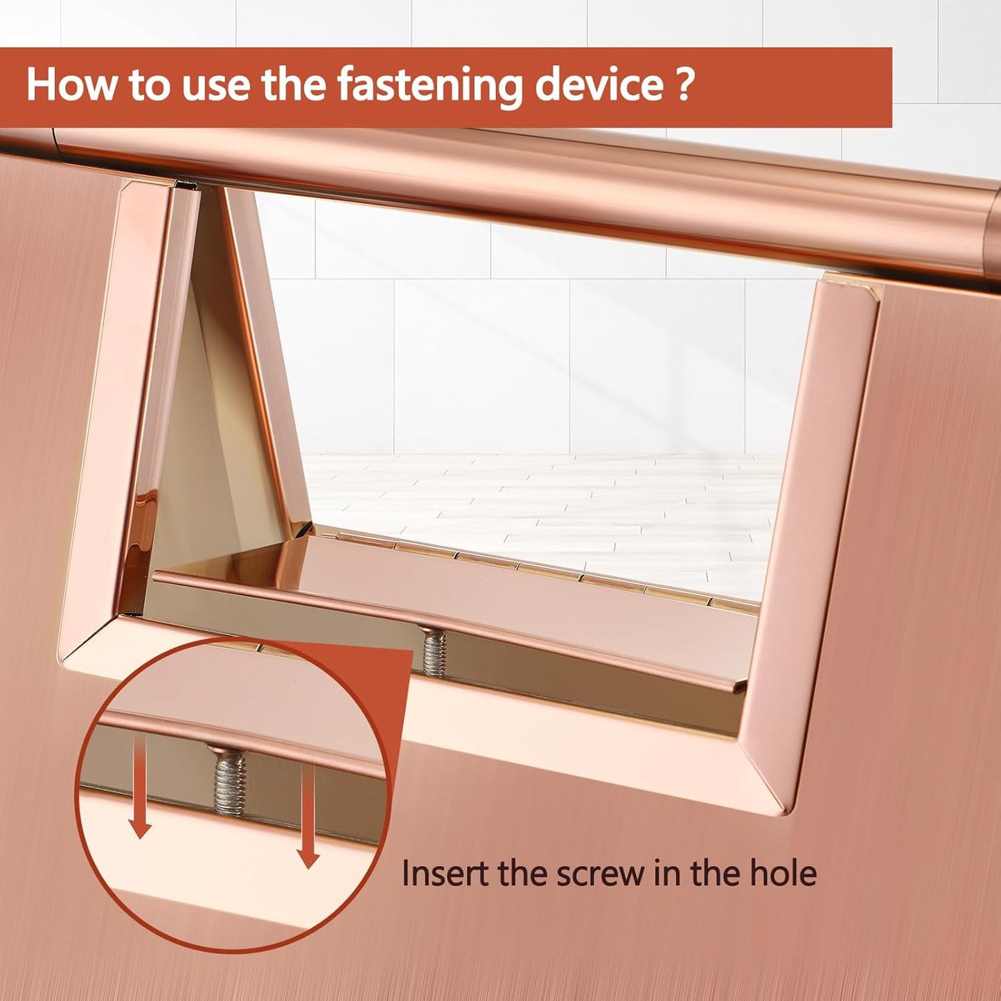 Kigley 2 Pcs Wet Floor Sign, 24 Inch Stainless Steel Caution Wet Floor Sign Double Sided Portable Foldable Bilingual Safety Warning for Hotel Market Restroom Restaurant Office (Rose Gold)