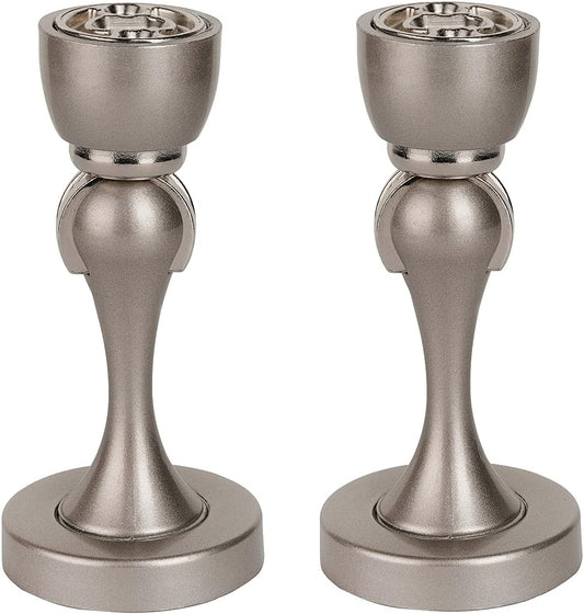 Magnetic Door Stop, Stainless Steel, Magnetic Door Catch, Door Holder, Door Stops, Wall Mounted, Floor Mounted, Door Banging Prevention (Large x 2pack, Satin Nickel)