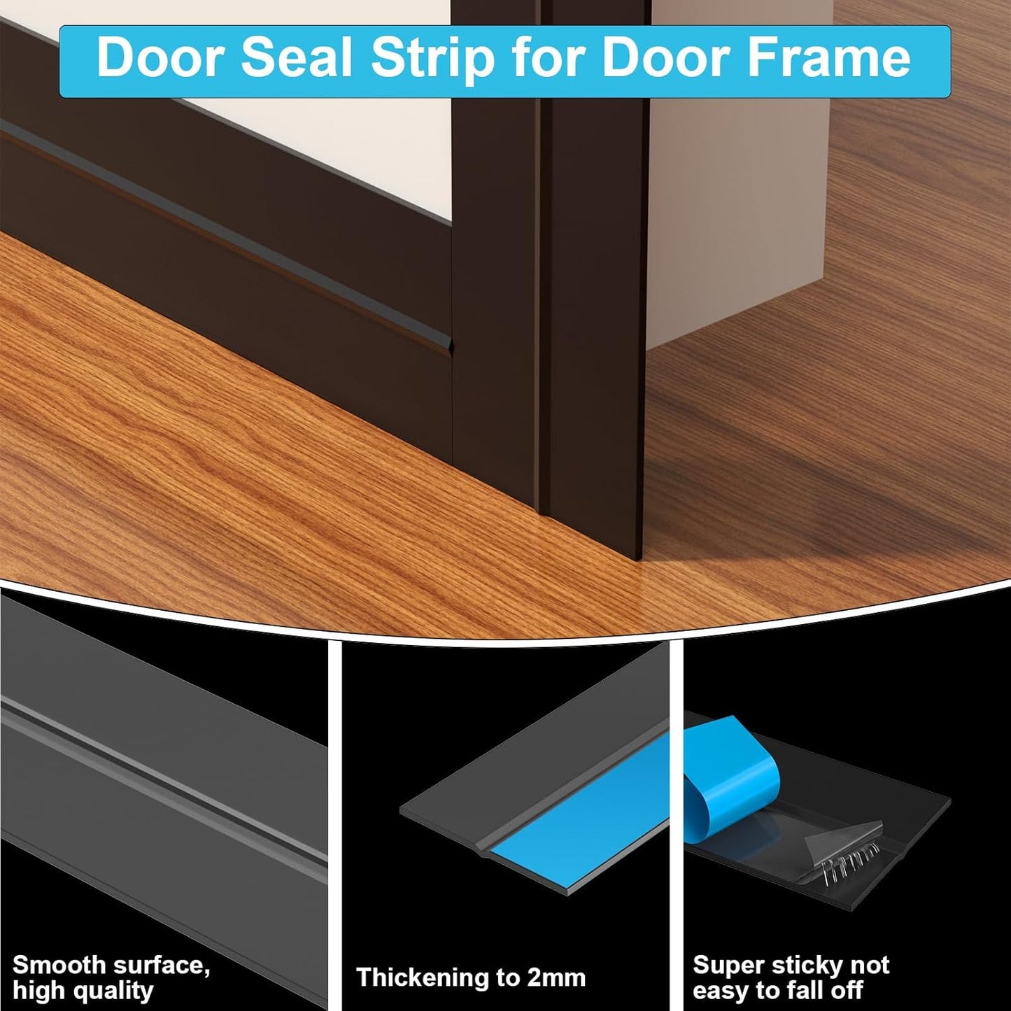 Weather Stripping Door Seal, Silicone Strip for Frame and Gaps Draft Stopper,Glass Shower Door Sweep, Black, 20 Feet x 1 Inch