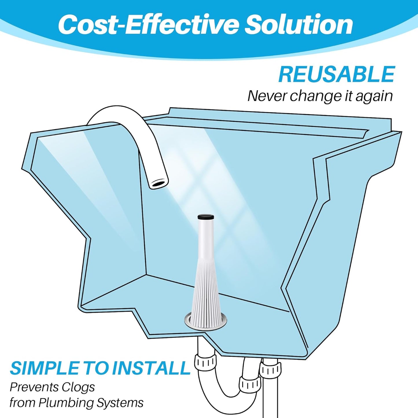 Feekoon 1 Pack Lint Trap for Washing Machine Utility Tub and Sink Drains, Laundry Lint Catcher with Rubber Plugs, Hair Catcher, Compatible with 1. 5''and 1. 75'' Drain to Prevent Clogs in Plumbing