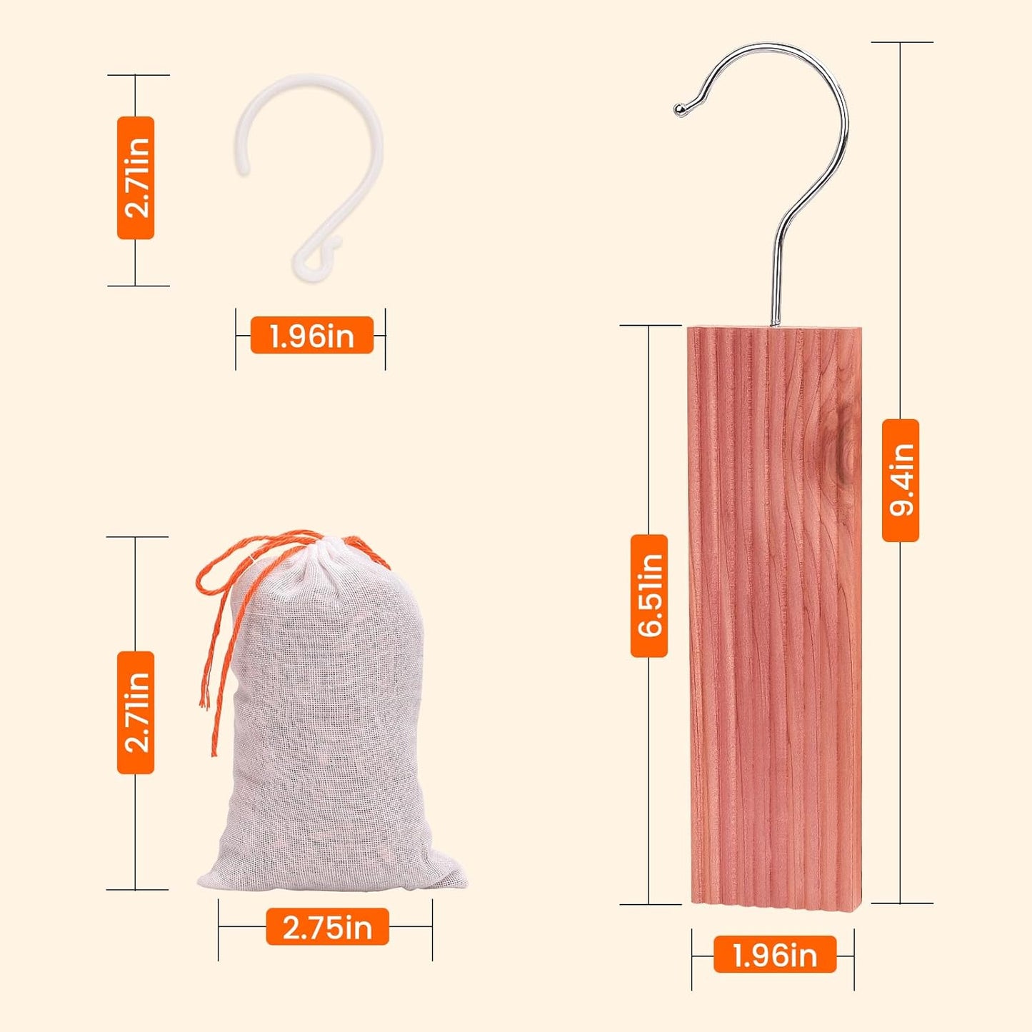 Homode Cedar Blocks, Cedar Hang Ups for Clothes Storage, Cedar Sachets for for Closets and Drawers, Fresh Scent Ceder Wood, 18 Pack