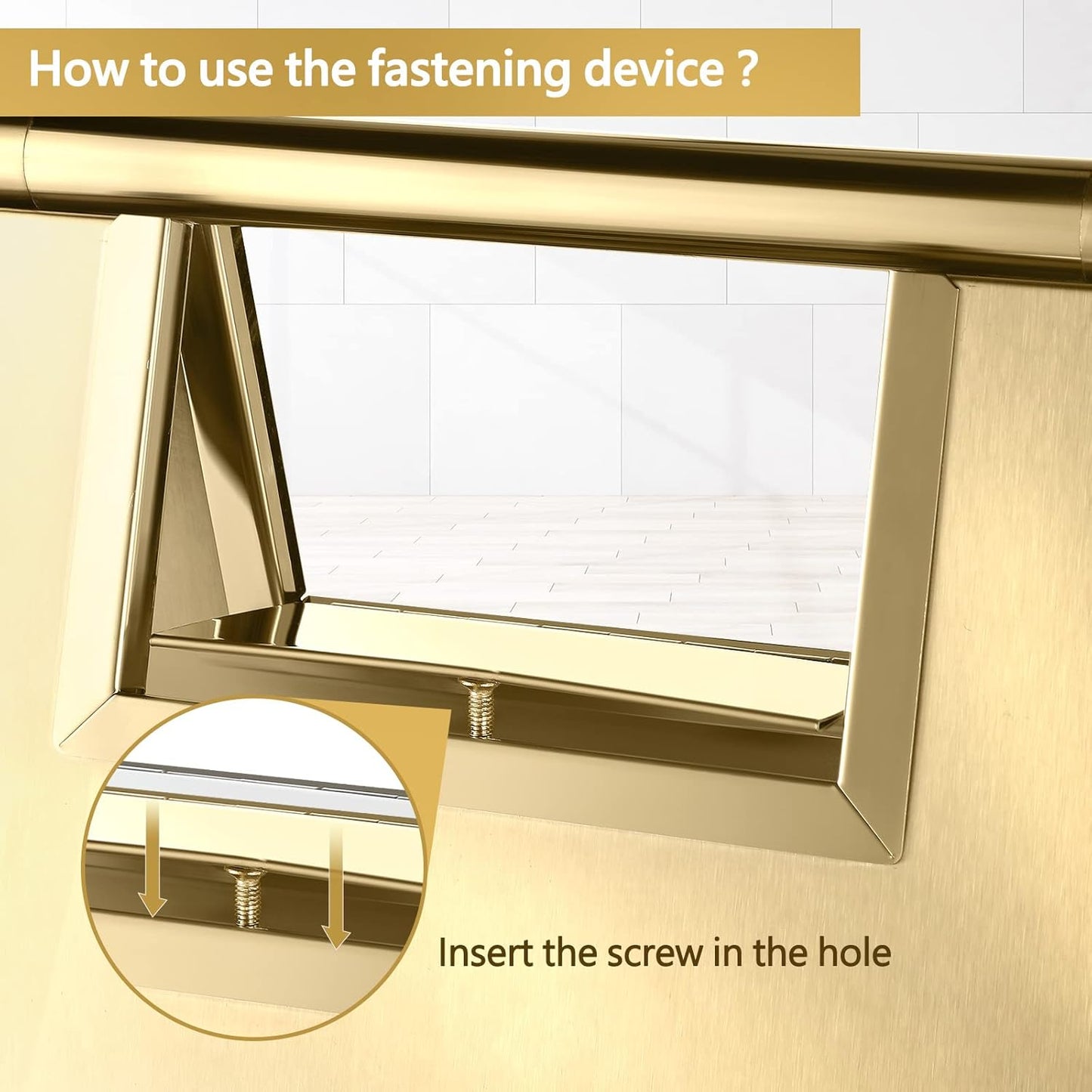 Kigley 2 Pcs Wet Floor Sign, 24 Inch Stainless Steel Caution Wet Floor Sign Double Sided Portable Foldable Bilingual Safety Warning for Hotel Market Restroom Restaurant Office (Gold)