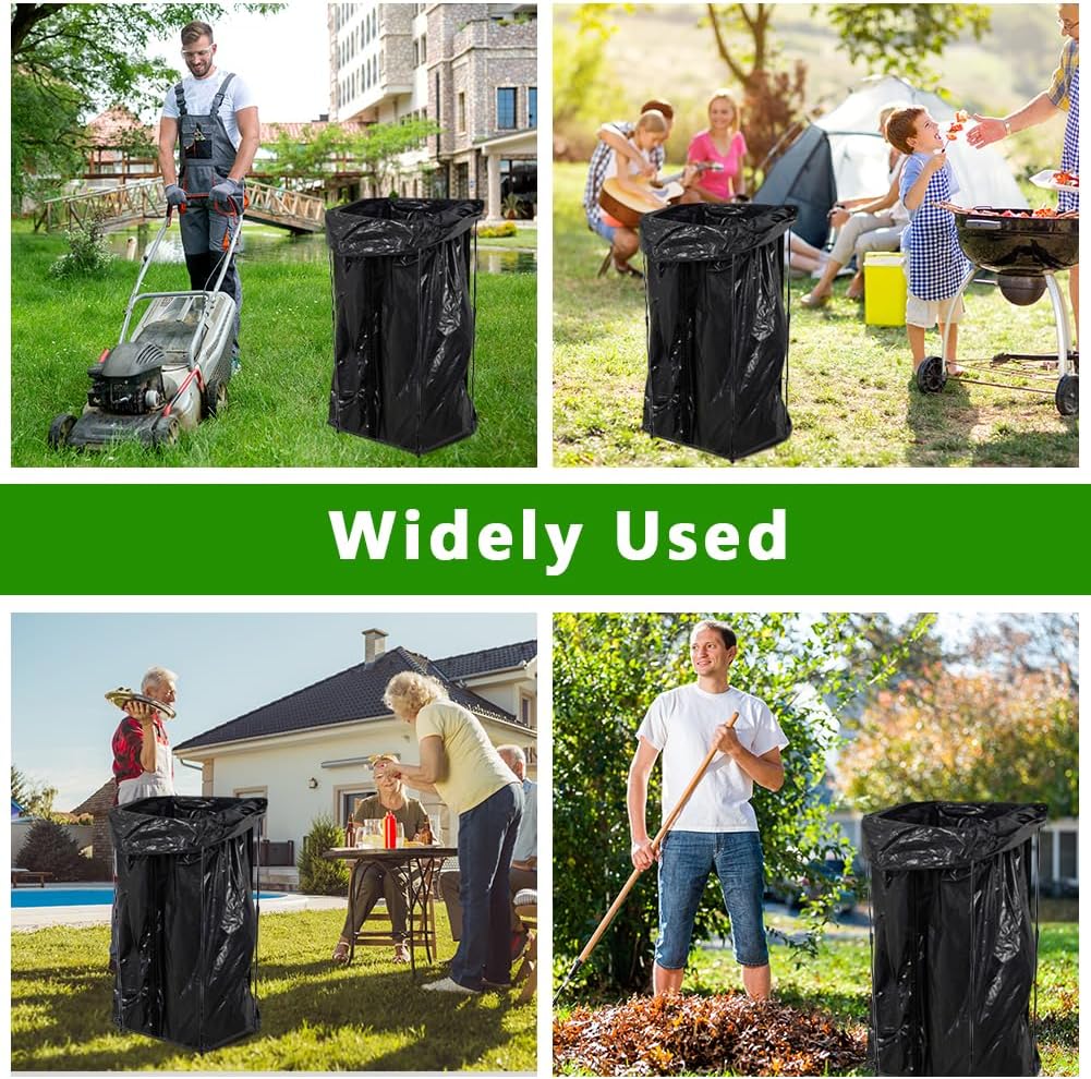 Trash Bag Holder, Metal Garbage Bag Holder, 30-45 Gallon Portable Trash Bag Holder Stand, Multi-use Leaf Bag Holder for Yard, Camping, Party, Wedding