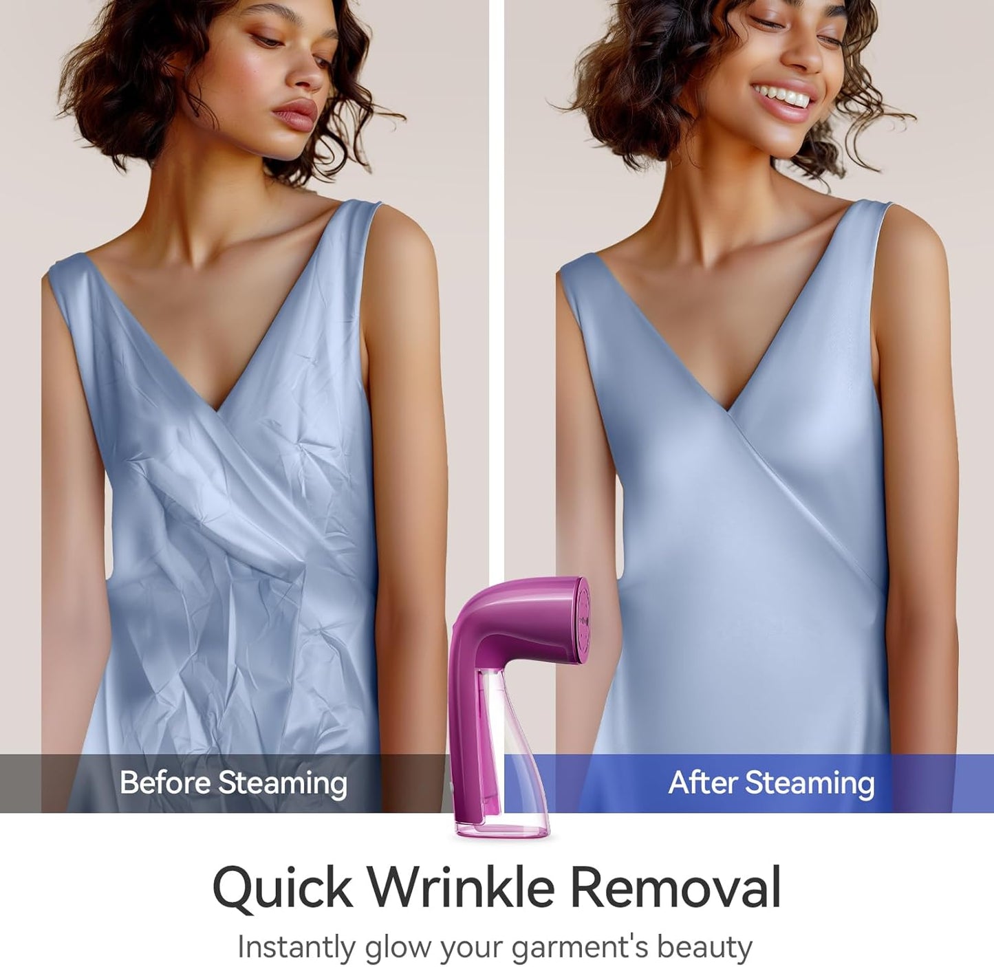 HiLIFE Steamer for Clothes, 1100W Clothes Steamer, Fast Wrinkle Removal with Large 300ml Tank, Ideal for All Fabrics, Easy to Use, Compact and Portable Travel Garment Steamer