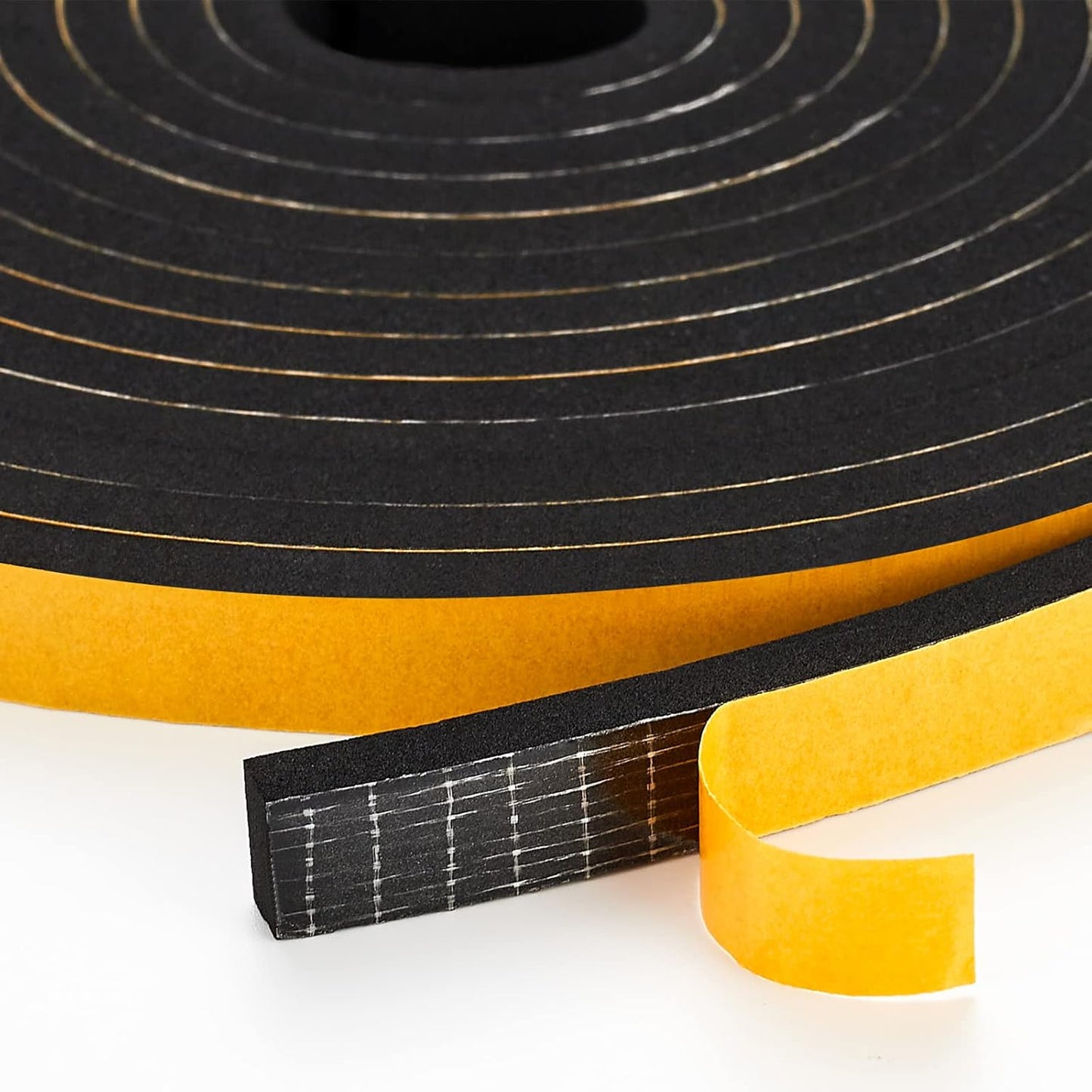 33 Feet Weather Stripping Door Seal, 1" Wide X 1/8" Thick Door Seal Strip High Density Foam Tape Adhesive Strip for Door Soundproofing,Window Insulation (1" x 1/8" x 33FT,Black)