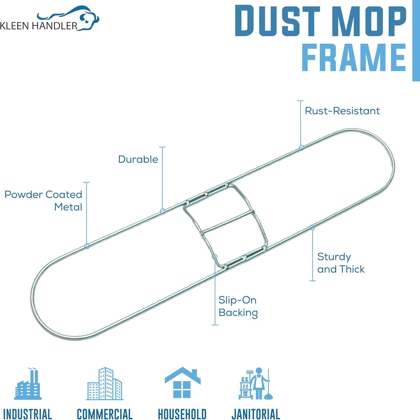 Kleen Handler 24 Inch Commercial Dust Mop Frame (3 Pack)