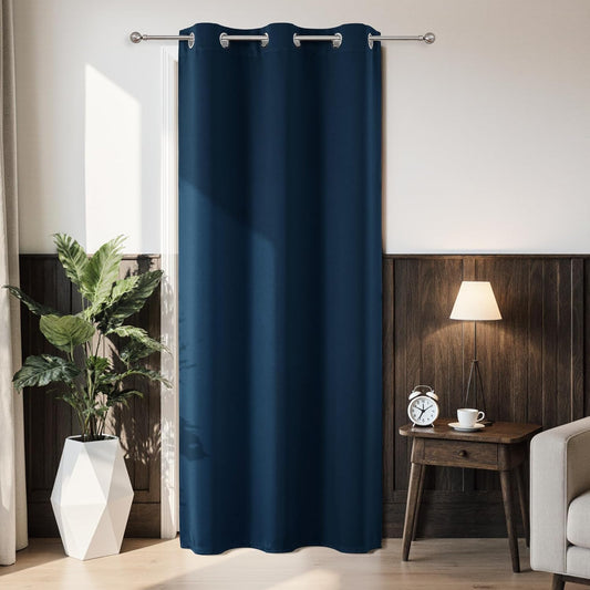 Joydeco Blackout Door Curtain for Doorway Privacy 78 Inches Long, Grommet Closet Curtain for Open Closet, Room Divider for Bedroom Living Room (Navy Blue, 40Wx78L, 1 Panel)