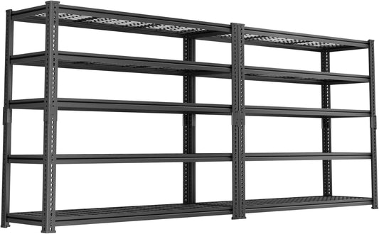 Storage Shelves Heavy Duty, 2 PCS 48" L x 18" W x 72" H Garage Wire Shelving Unit Loads 2800LBS, 5-tier Adjustable Metal Industrial Utility Shelf Rack for Kitchen, Laundry Room, Warehouse, Basement