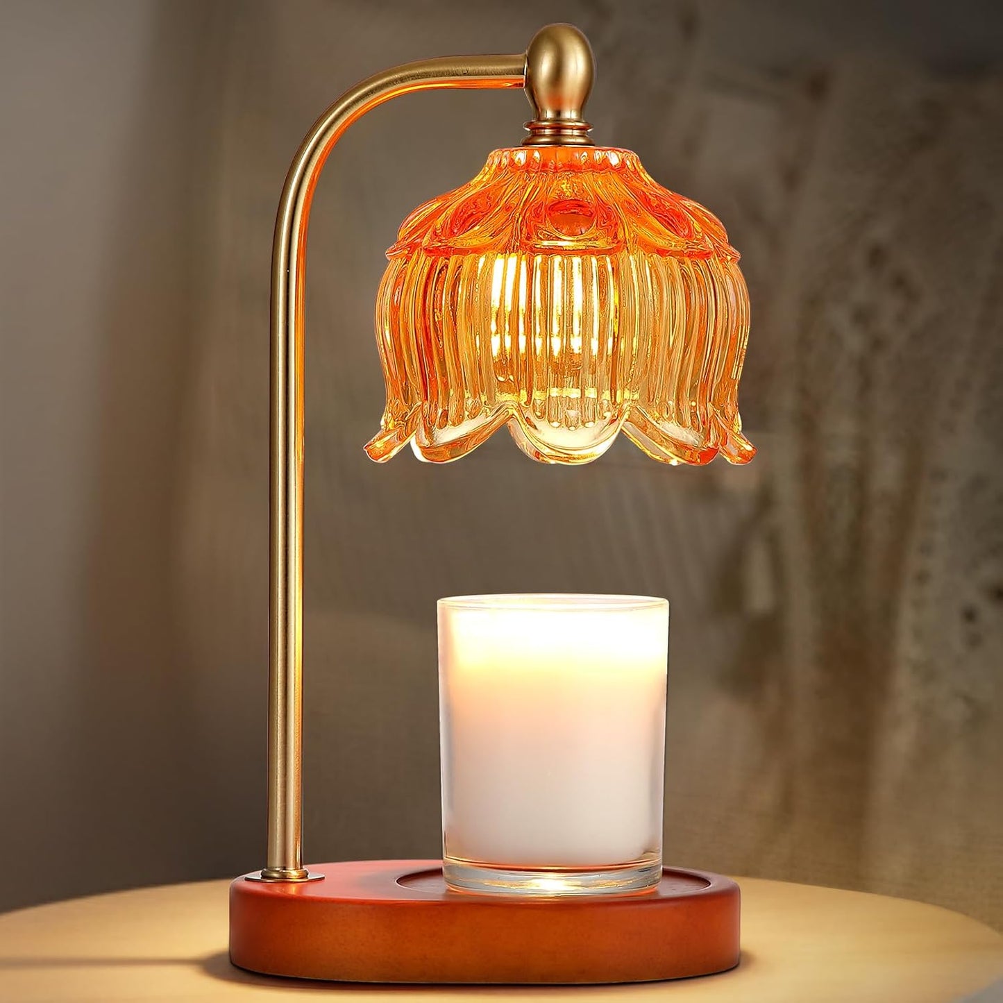 Candle Warmer Lamp with Timer and Dimmer,Electric Amber Light Gifts for Women Melt Wax Warmer Lamp with 2 Bulbs for Candle Jars House Warming New Home Decor