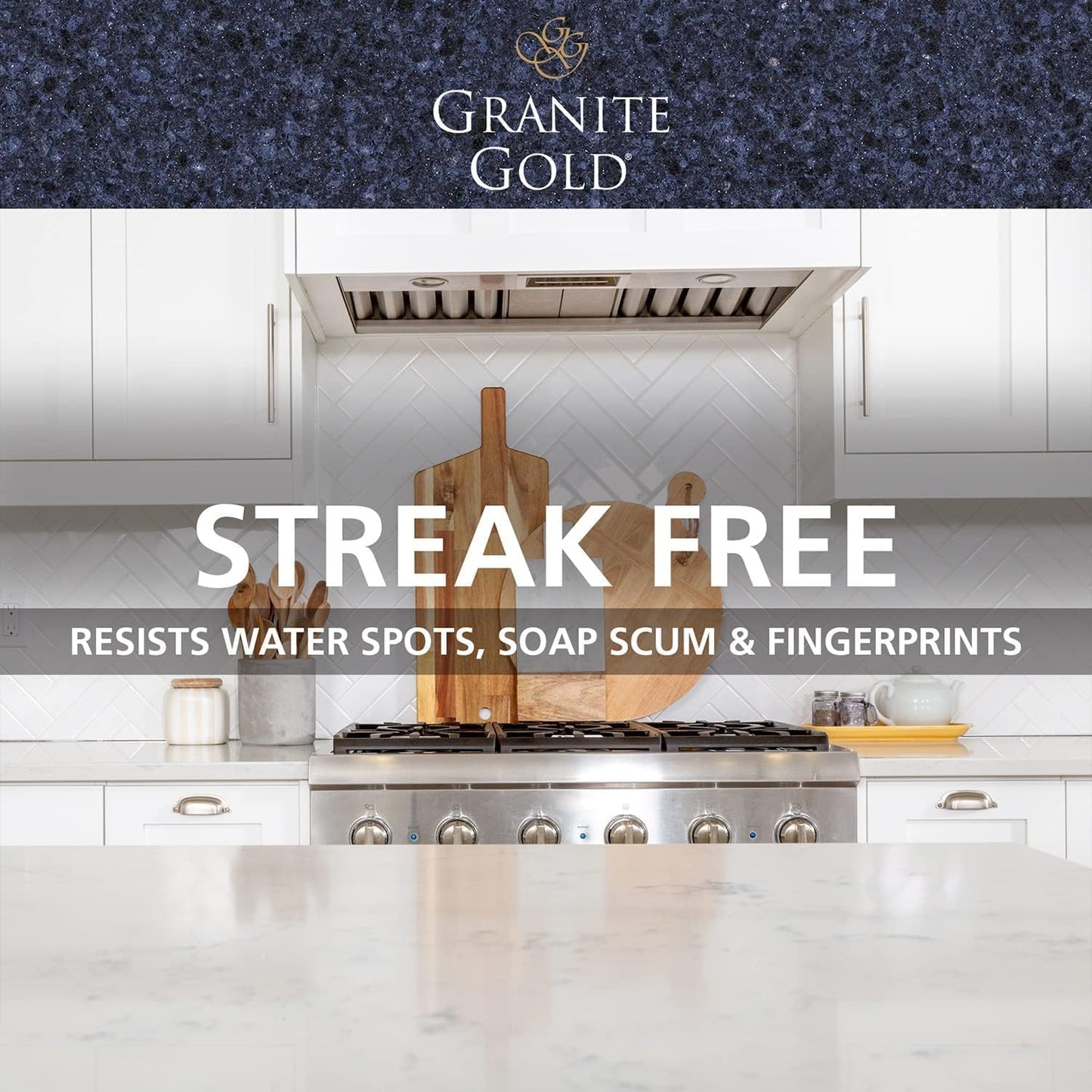 Granite Gold Quartz Clean & Shine Streak-Free Cleaner Deeps Cleans and Polishes All Quartz Surfaces Including Silestone, LG, and More, 64 Fluid Ounces and 2 x 24 Fluid Ounces