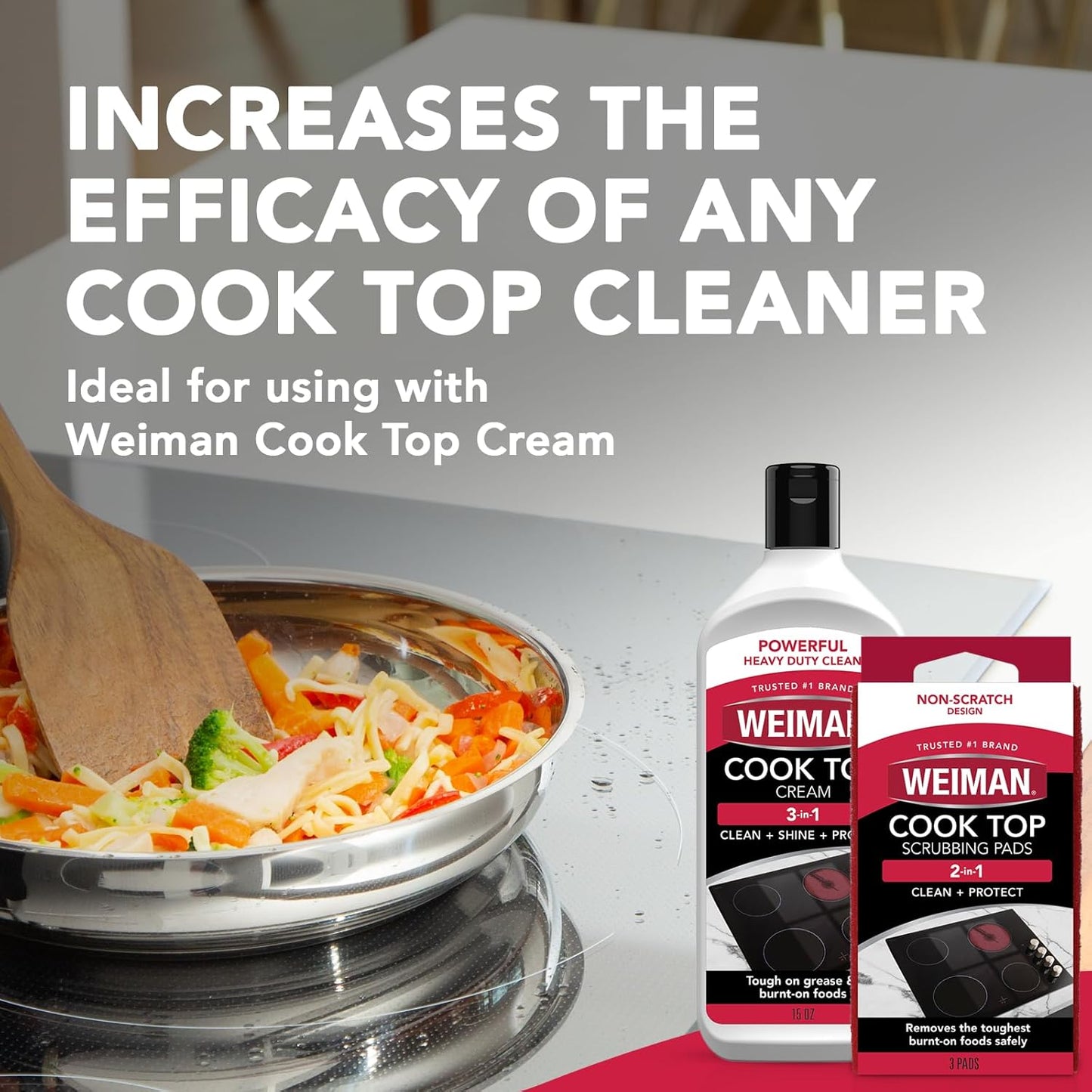 Weiman Products Cook Top Scrubbing Pad, 3 Count, 6 Per Case