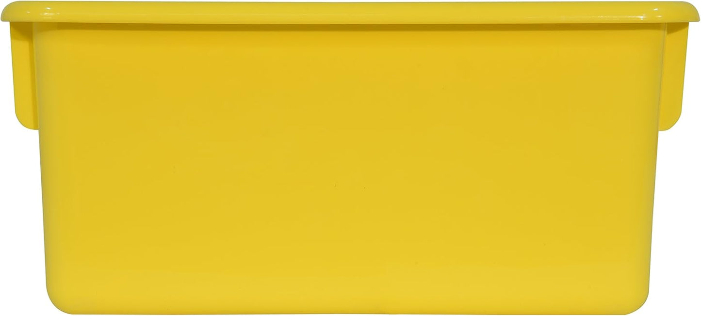 Wood Designs Cubby Storage Bin, Heavy Duty Plastic Containers for Kids Yellow Cubby Tray Set of 20