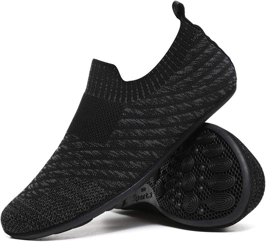 QZKDM Lightweight Slip on Grip Indoor House Slippers Barefoot Non Slip Home Exercise Yoga Shoes for Men Women