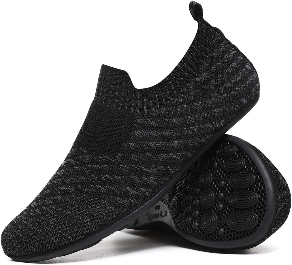 QZKDM Lightweight Slip on Grip Indoor House Slippers Barefoot Non Slip Home Exercise Yoga Shoes for Men Women