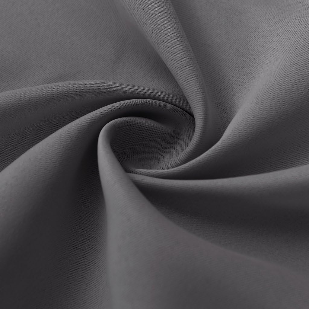 RYB HOME Blackout Curtains for Living Room, Large Window Shades for Bay Window Dining Parlor Bedroom Patio Door, Wide 34 x Long 80 inches, Grey, 2 Panels