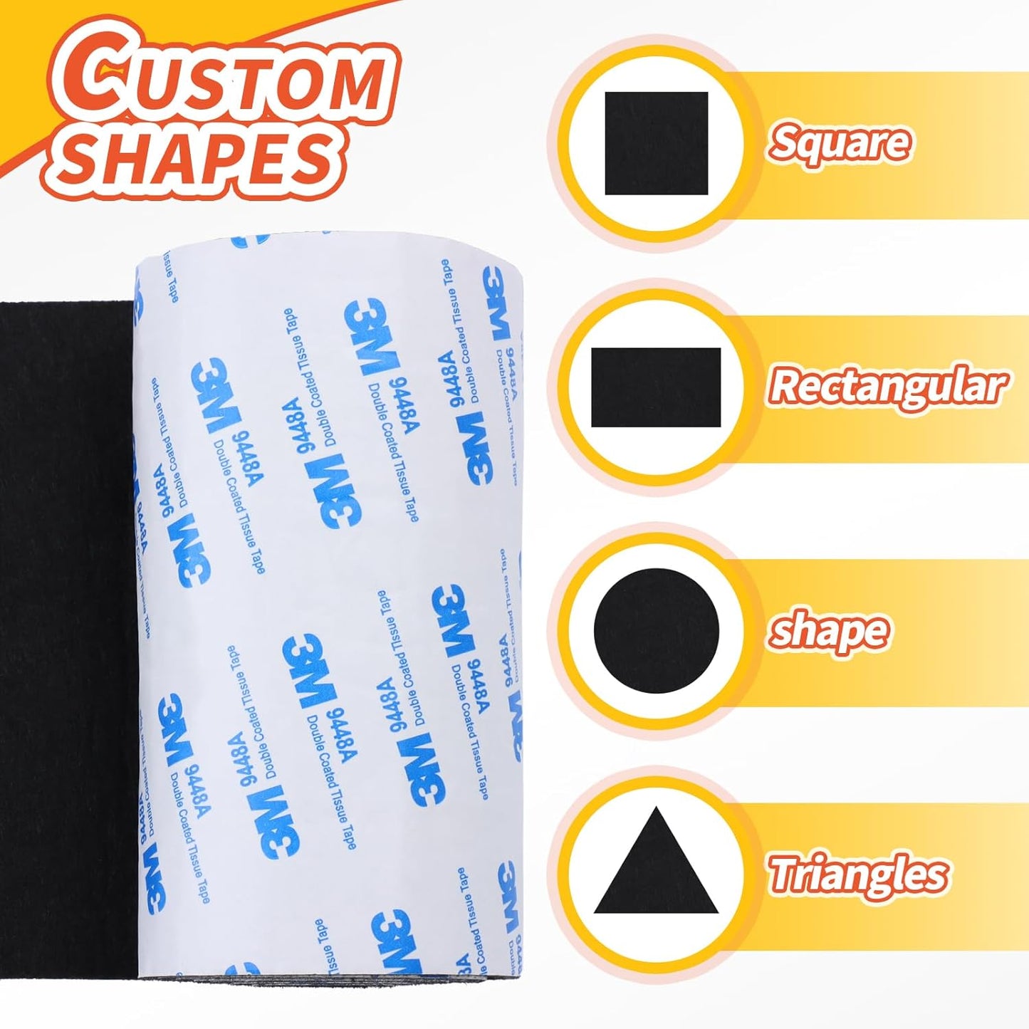 Felt Furniture Pads, Heavy Duty Felts Strip Roll with Adhesive Backing Felt Pads Furniture Feet Cuttable Felts Tape for Protecting Hardwood Floors(5 x 120 x 0.12 Inch, Black)