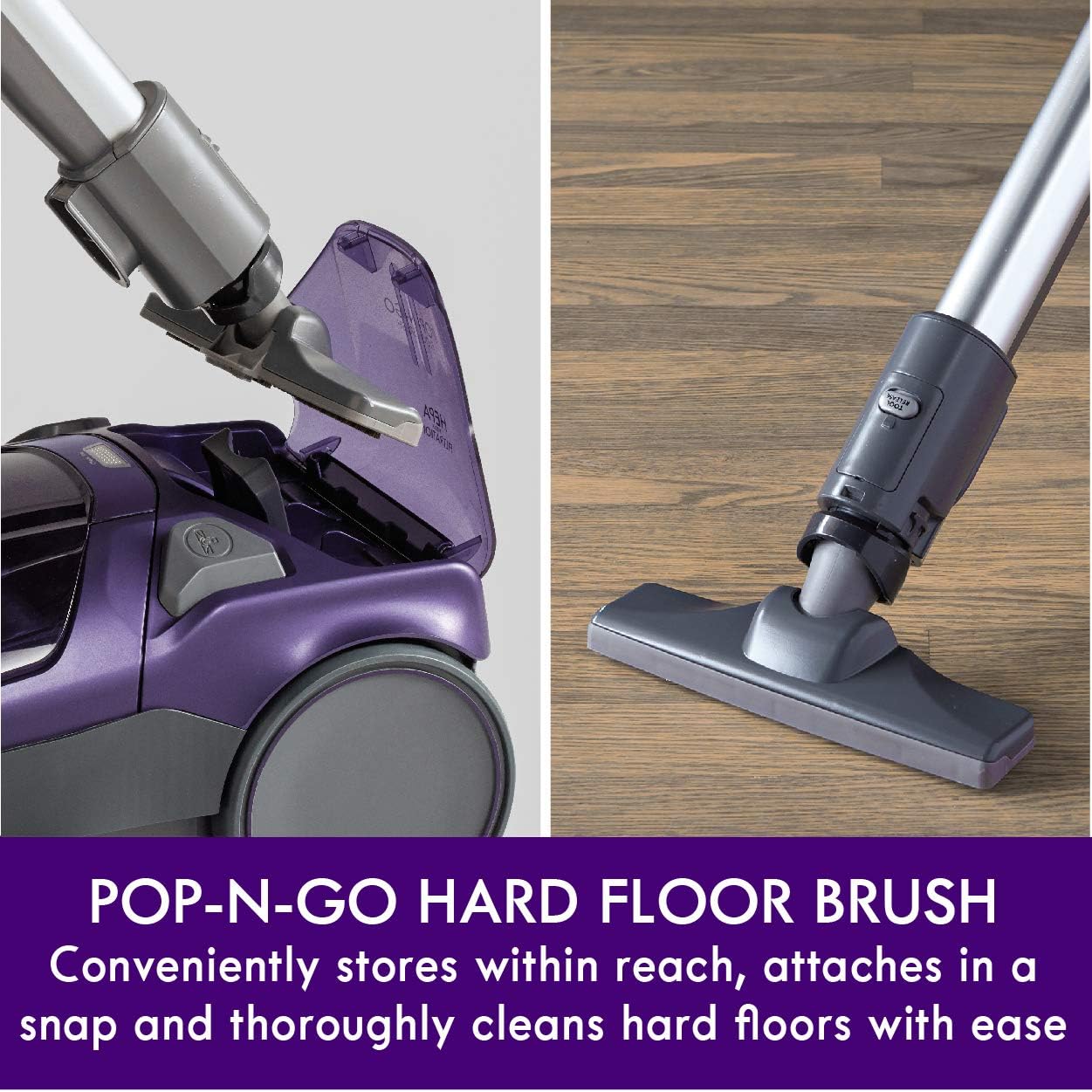 Kenmore 600 Series Pet Friendly Lightweight Bagged Canister Vacuum with Pet PowerMate, Pop-N-Go Brush, 2 Motors, HEPA Filter, Aluminum Telescoping Wand, Retractable Cord and 4 Cleaning Tools, Purple