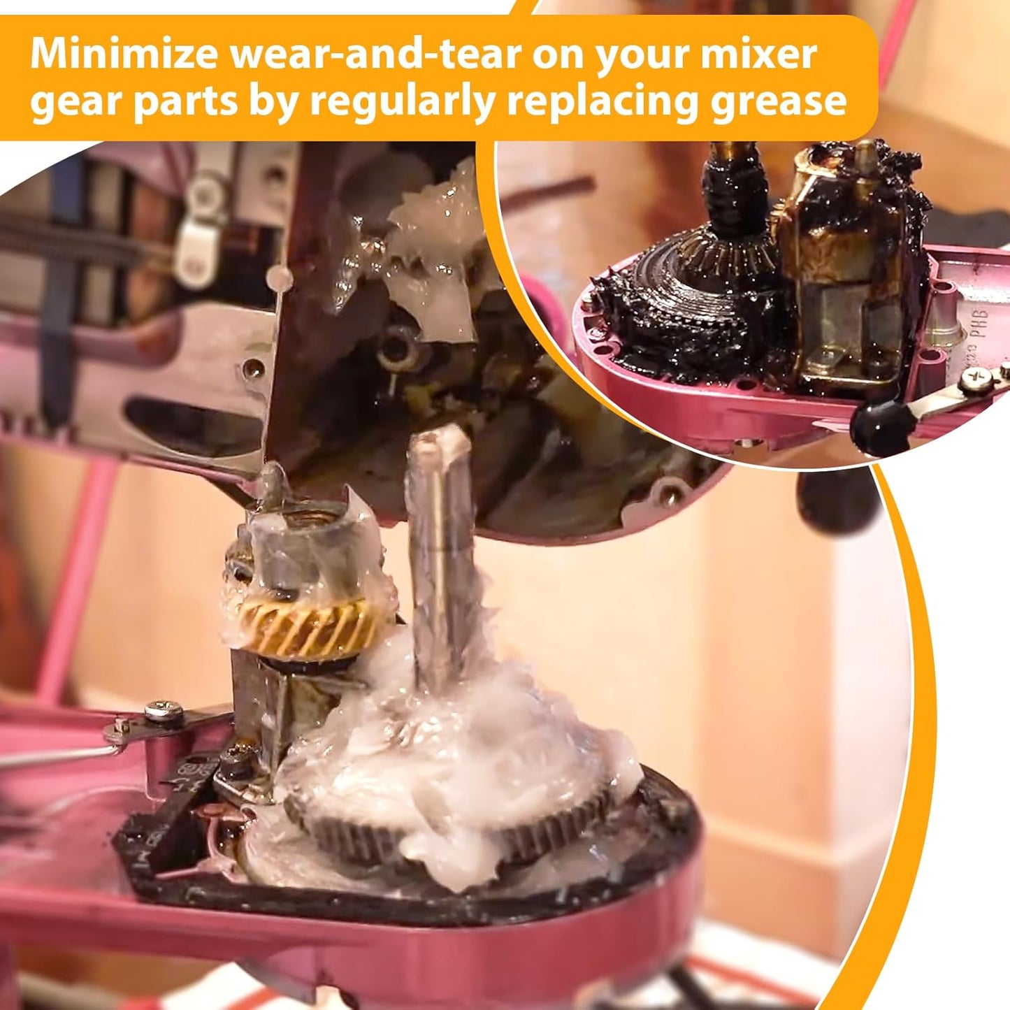 Keze Food Grade Lubricant Grease Espresso Machine Grease Sanitary Lubricant for Mixer, Meat Slicers, Ice Cream and Coffee Machine,Water Filters O Rings Lube Prevent Wear and Rust, 1 oz 4-Pack