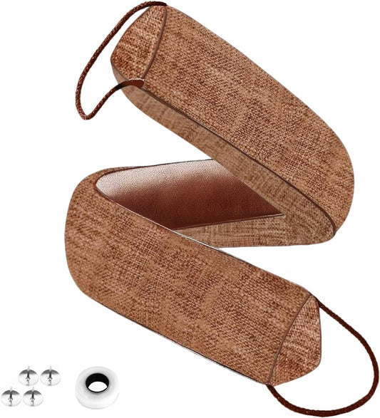 QUOLIX Triangle Under Door Draft Stopper Bottom Door Gap Filler & Seal Windproof Coating Cover Fits 30” to 36” Door Block Noise, Sound, Hot Air, Light, Bugs Easy Install Draft Blocker (32 inch-Brown)