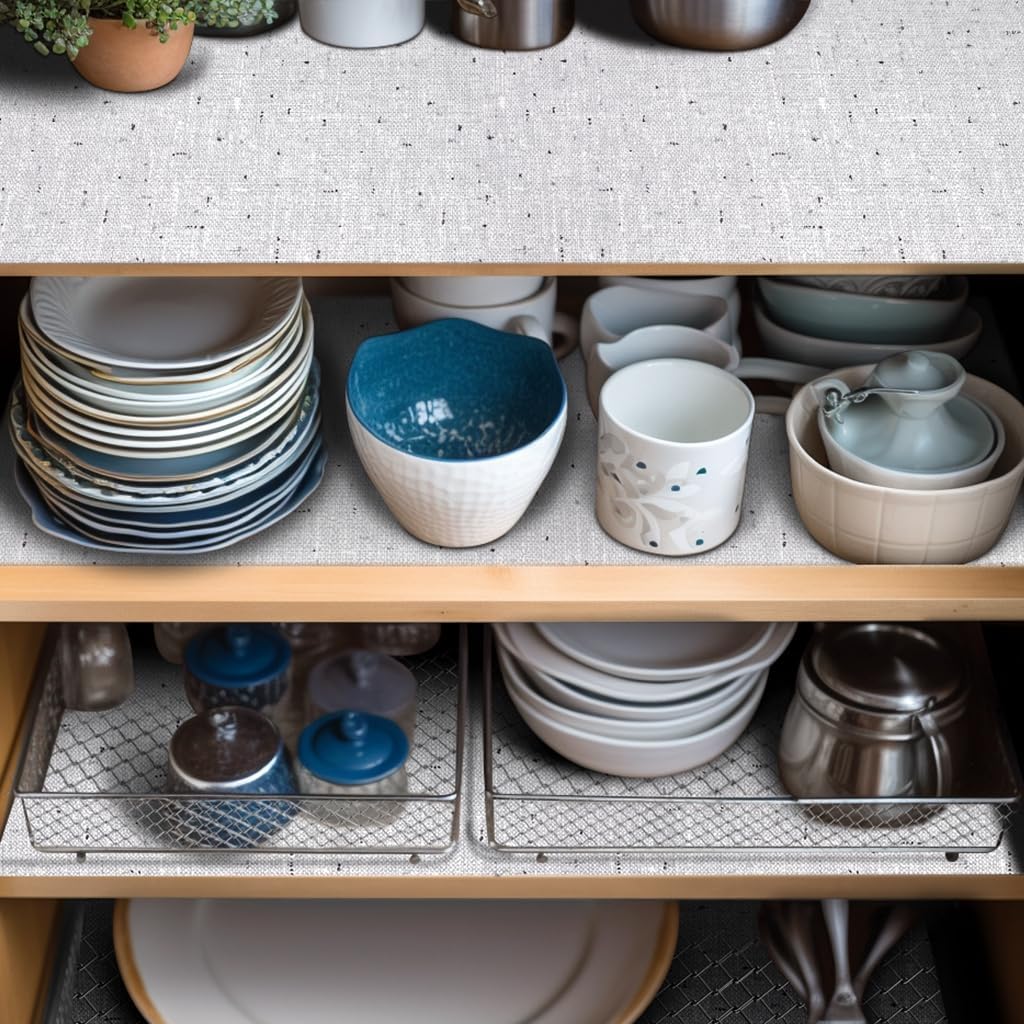 12 x 120 Inch Shelf Liner Non Adhesive Drawer Liner, Waterproof Shelf Liner Durable Anti-Slip for Kitchen Cabinets Shelf Liners for Kitchen Cabinets