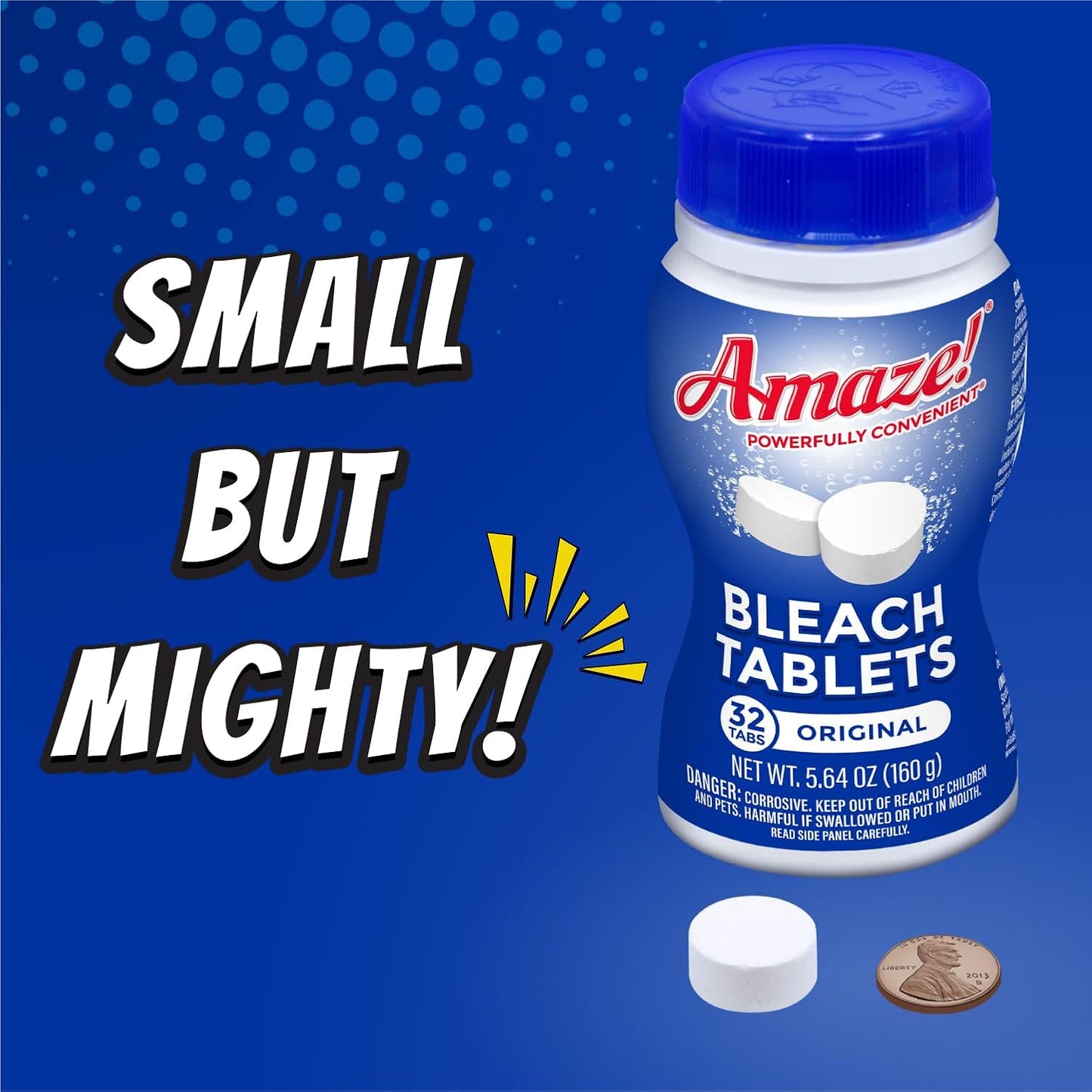 AMAZE Ultra Concentrated Bleach Tablets [32 tablets] - Lavender Scent - for Laundry, Toilet, and Multipurpose Home Cleaning. No Splash Liquid Bleach Alternative