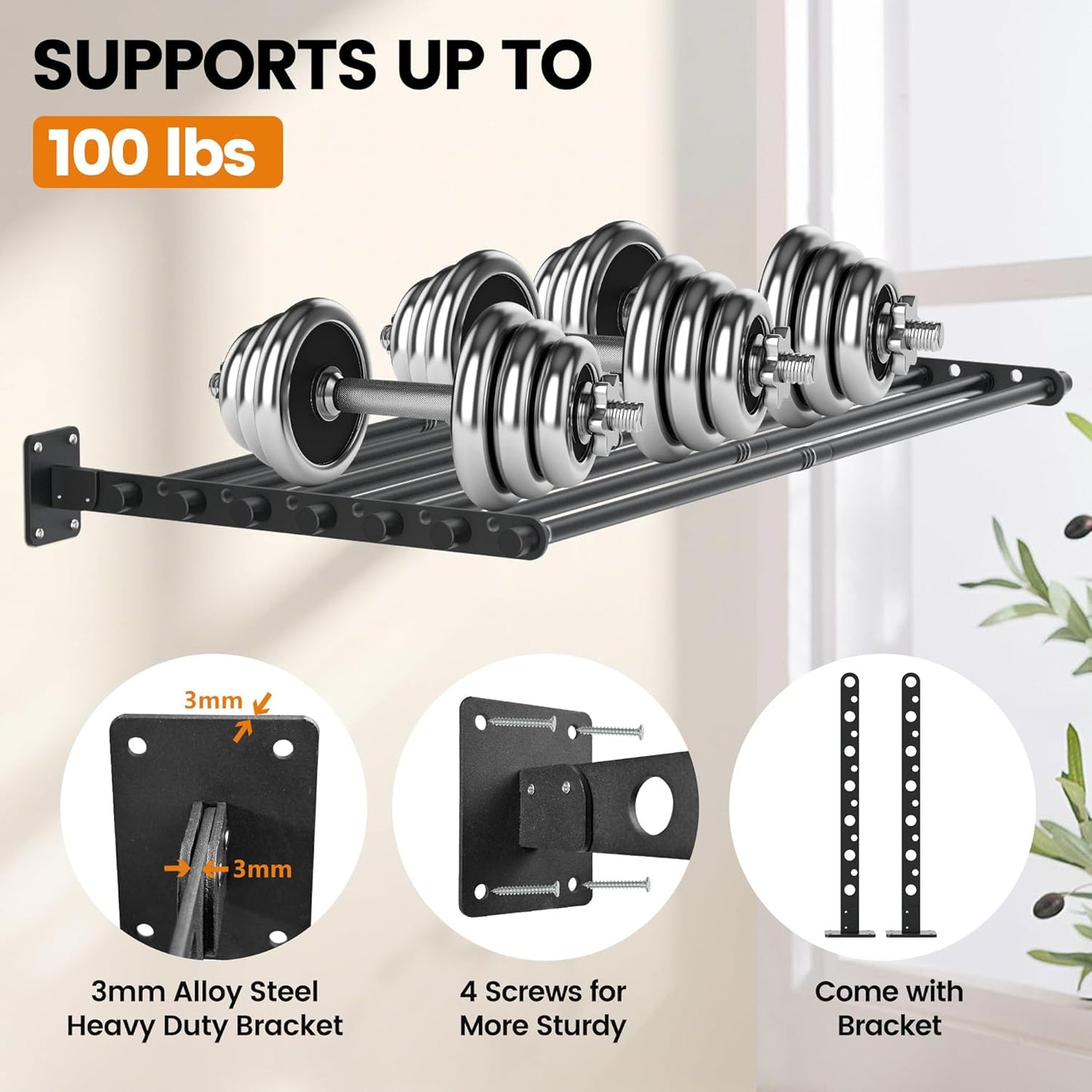 Wall Mounted Clothes Drying Rack 43 Inch – Foldable Laundry Drying Rack for Wall Mount, Space Saving Indoor Drying Rack for Clothes, Compact & Sturdy Design