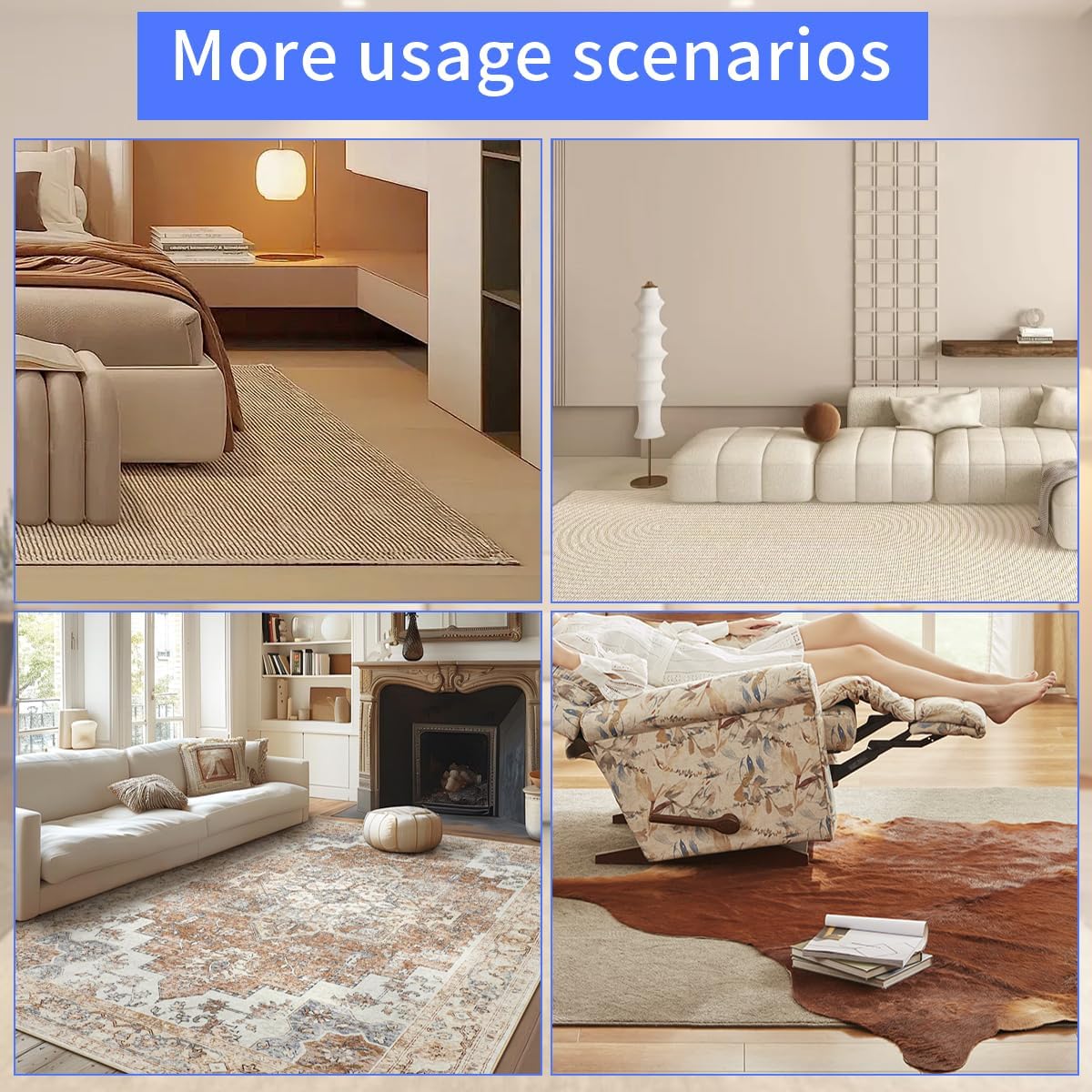 Felt Rug Pad, 4x6 Ft Extra Large Area Cushioned Carpet Liner, Thick Felt Pads for All Floors, Keep Rug in Place Soft and Safe