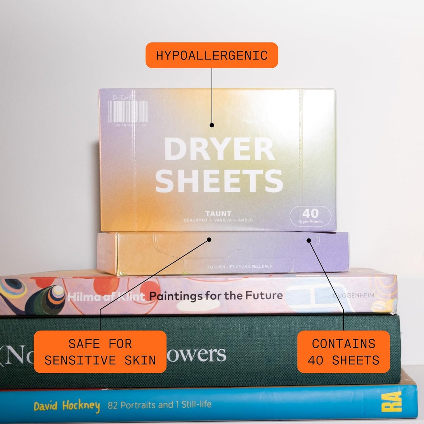 DedCool Dryer Sheets | 01 Taunt | 40 Count | Non-Toxic, Vegan Fabric Softener Sheets | Bergamot, Vanilla & Amber Scent | Gentle on Sensitive Skin | Softens & Freshens | Premium Laundry Supplies