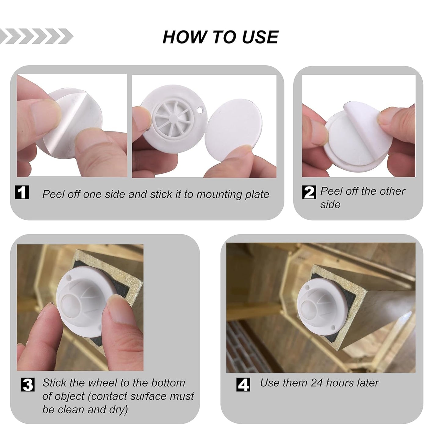 PlusRoc 8 Pack Self Adhesive Caster Wheels For Kitchen Appliance Rollers, Load Capacity 14LBS Per Wheel, Mini Swivel Wheels Sliders For Stand Mixers Air Fryers Coffee Machine