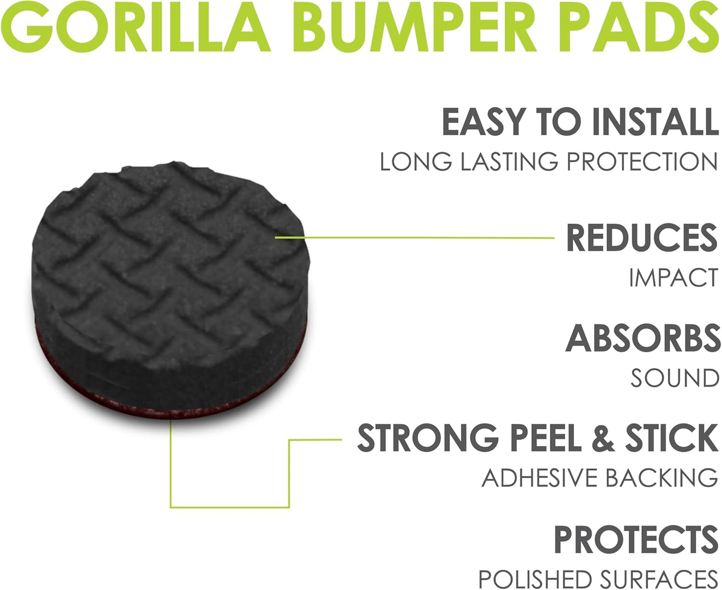 Slipstick GorillaBumperPads Premium Cabinet Door Bumpers 3/8” Round Non Slip Pads, Cabinet Stoppers, Bumpers for Drawers, Cupboards, Cutting Boards, Glass Tops, Picture Frames, 64 Gripper Dots