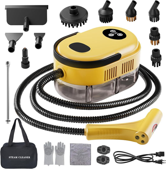 Handheld Steam Cleaner, 10s Fast Handheld Heating Steamer for Cleaning 15-in-1 High Pressure Steam Cleaner for Home & Kitchen, Grease, Grout, Tile,Floor,Couch and Car