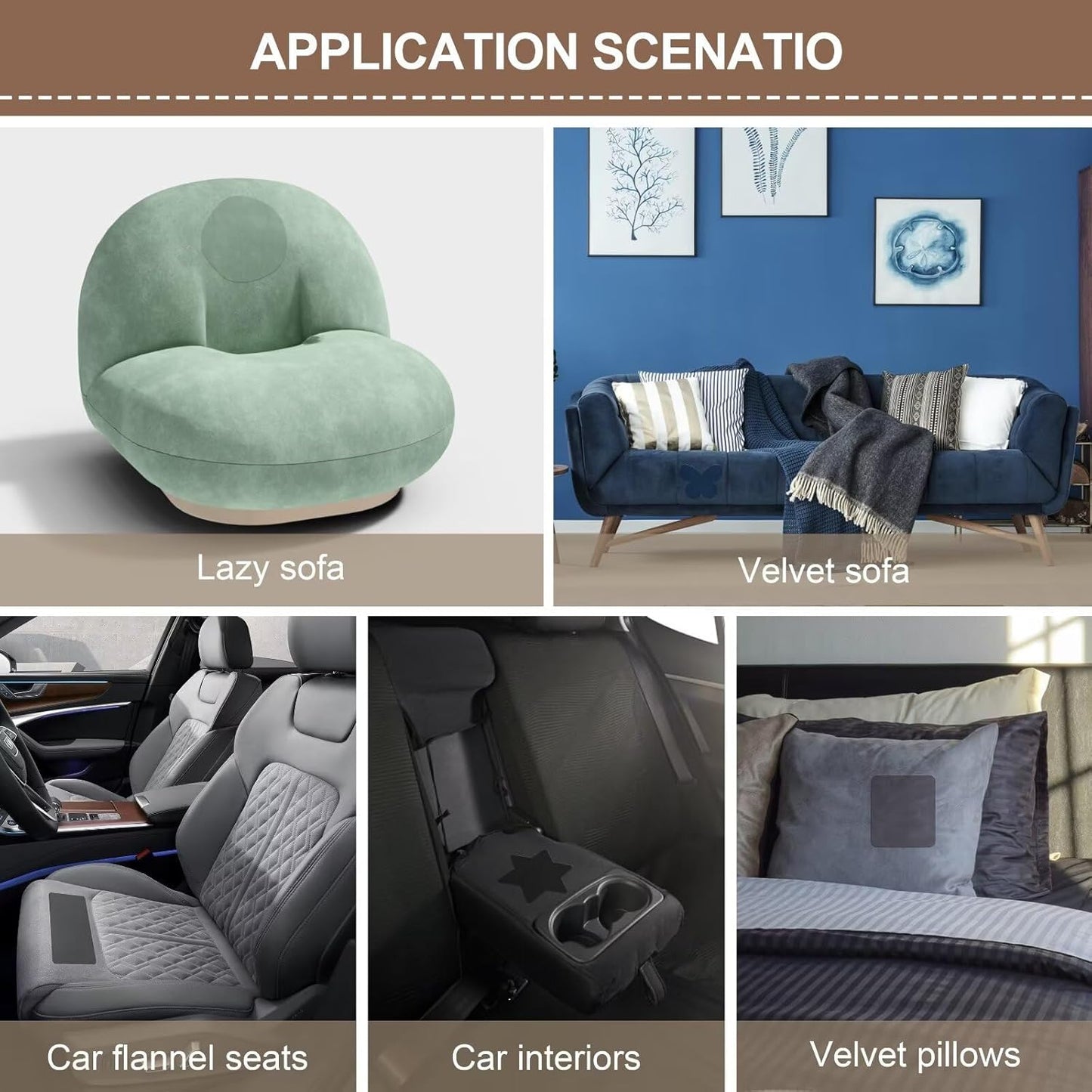 Azobur Fabric Couch Repair Patch 8.3 x 11 inches,Self-Adhesive Fabric Repair Patch for Furniture,Handbag,Sofa,Car Seats-(Khaki)