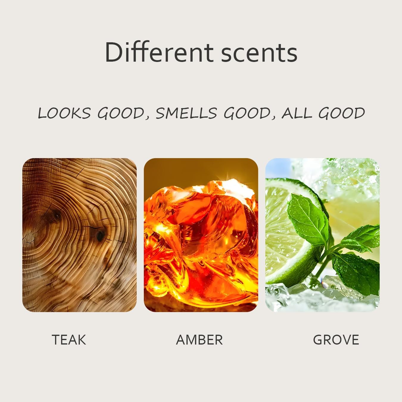 Car Air Freshener, Stone Air Freshener, Odor Eliminator, Amber Scent Refill (1 Count (Pack of 3), NO clip included)