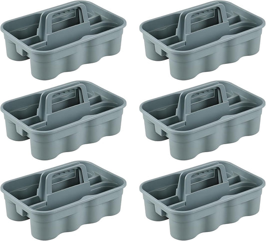 All-Purpose Cleaning Caddy, Cleaning Tool Organizer with Handle Portable Shower Caddy Basket, Grey, 6 Pack