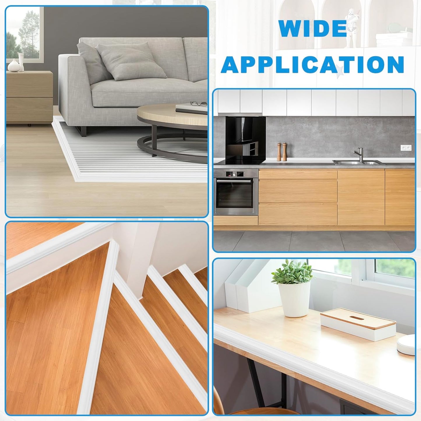 Wall Corner Protector Peel and Stick Corner Trim Molding Flexible Inside & Outside Wall Edge Guard Self Adhesive Moulding Trim for Edge Use, White, 1.6” W x 20’ L