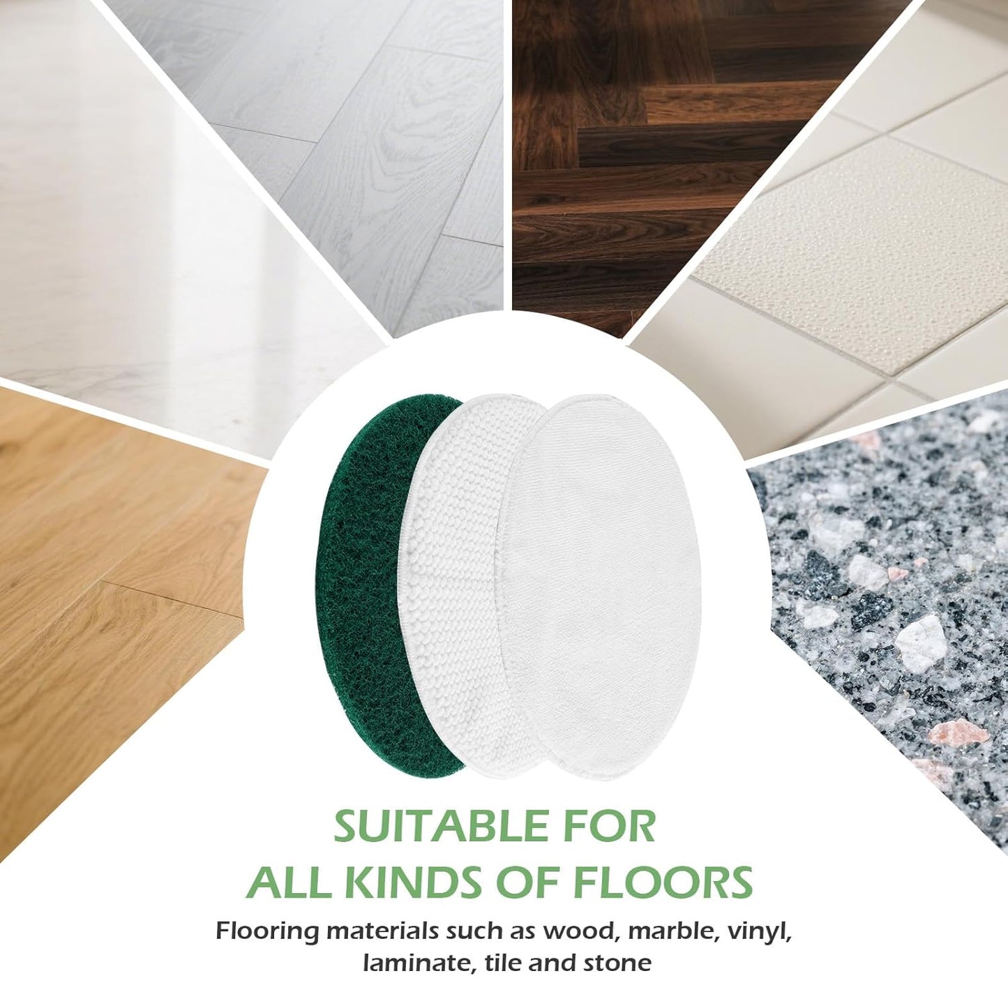 3 Pcs 12" Floor Machines Pads Compatible with Oreck Commercial 550MC Orbiter Floor Machine Cleaner Buffer Scrubber Polisher Pads for Hardwood and Tile Floors Cleaning Stripping