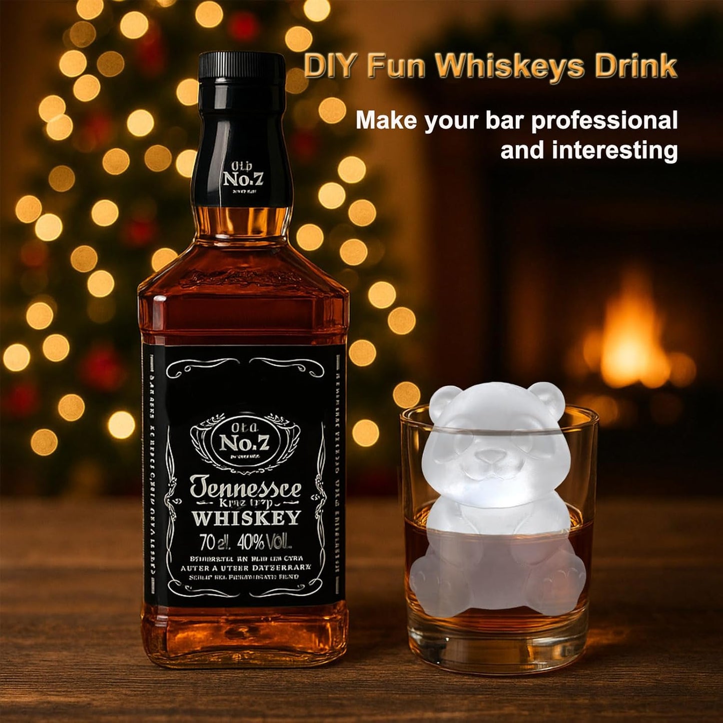 3D Panda Ice Cube Silicone Molds Tray for Whiskey, Cocktail, Drink Decor, Bar; Rich Details. Cute Gifts for Women Kids Girls Boys, Fun Animal Shape Soap Epoxy Resign Mold; 2 Pack