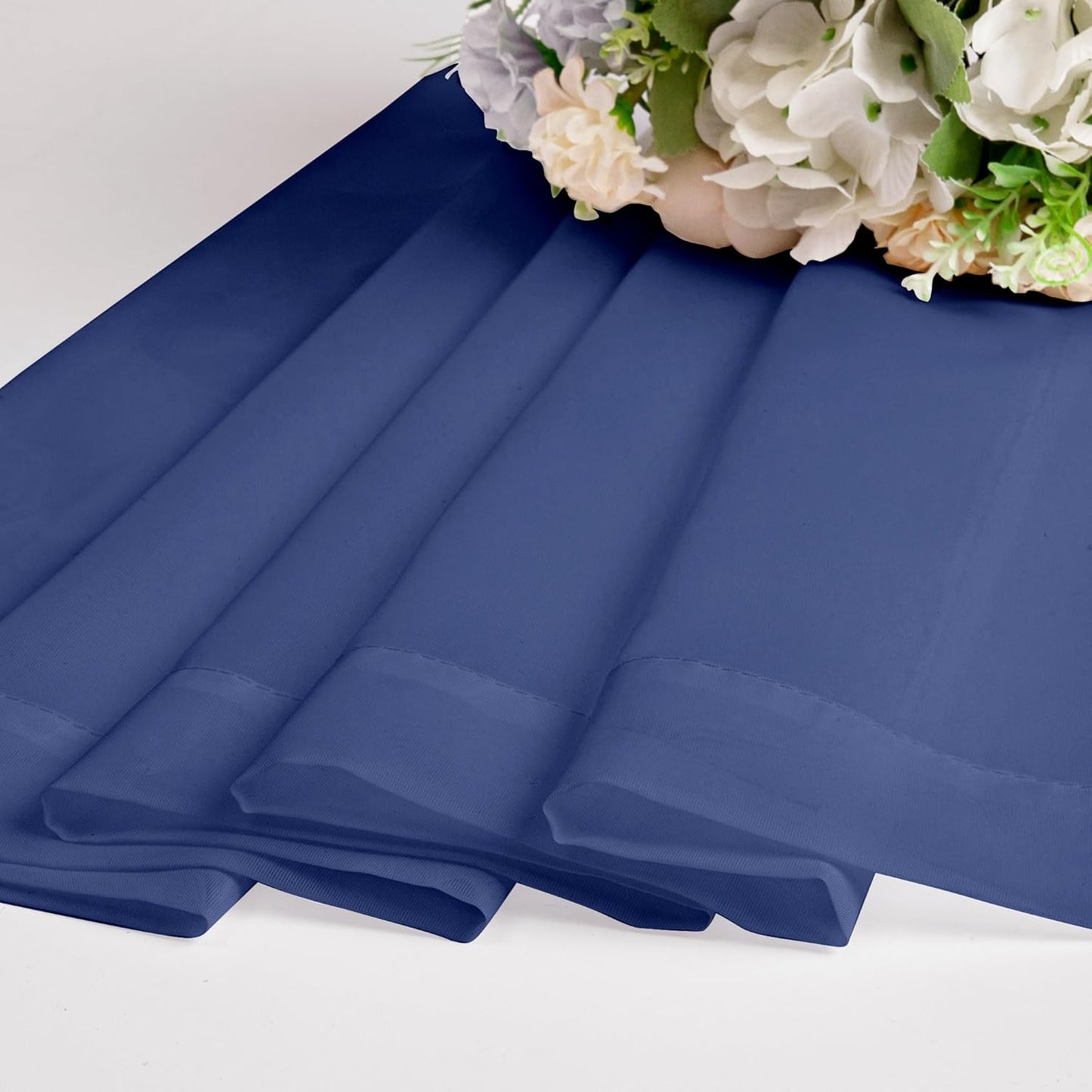 Chyhomenyc Royal Blue Sheer Curtains 96 inches Long 2 Panels, Light Filtering Soft Airy Solid Elegant Voile Window Treatment Drapes for Bedroom Living Room Wedding Party Decor, 42 Wx96 L, 8FT L