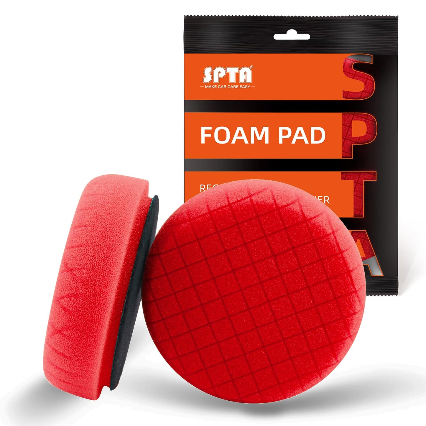 Red Finish Polishing Pads, Buffing Pads, SPTA 1Pcs 3.5 Inch Face for 3 Inch 80mm Backing Plate Compound Buffing Sponge Pads for Car Buffer Polisher Compounding, Polishing and Waxing-FPTSS3R