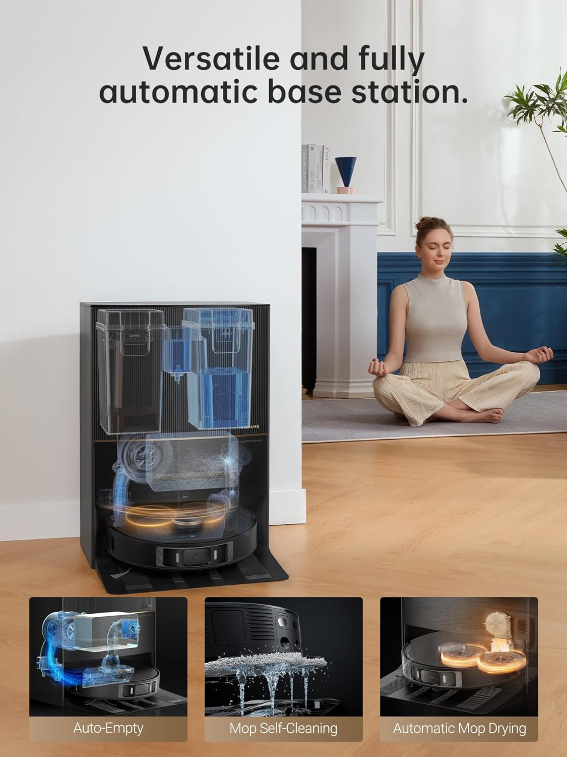 DREAME L20 Ultra Robot Vacuum and Mop with Mop-Extend, Auto Mop Removal & Raising, Washing and Drying, 7000Pa Suction, Self-Emptying, Self-Refilling, AI Obstacle Avoidance