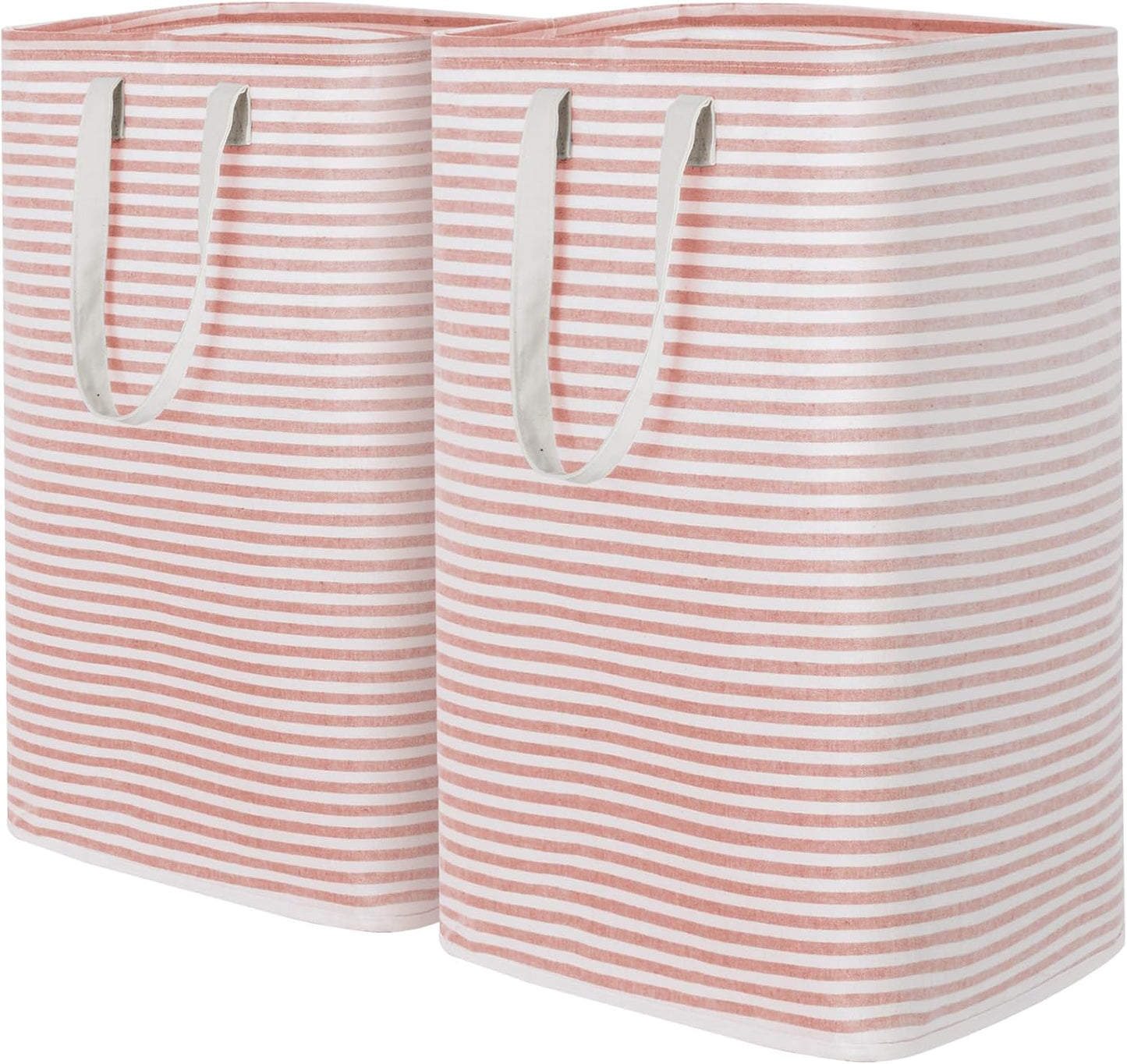 Lifewit 2 Pack Laundry Hamper Large Collapsible Laundry Baskets, Freestanding Waterproof Clothes Hamper with Easy Carry Handles in Laundry Room Bedroom Bathroom College Dorm for Adults, Pink, 2 x 80L