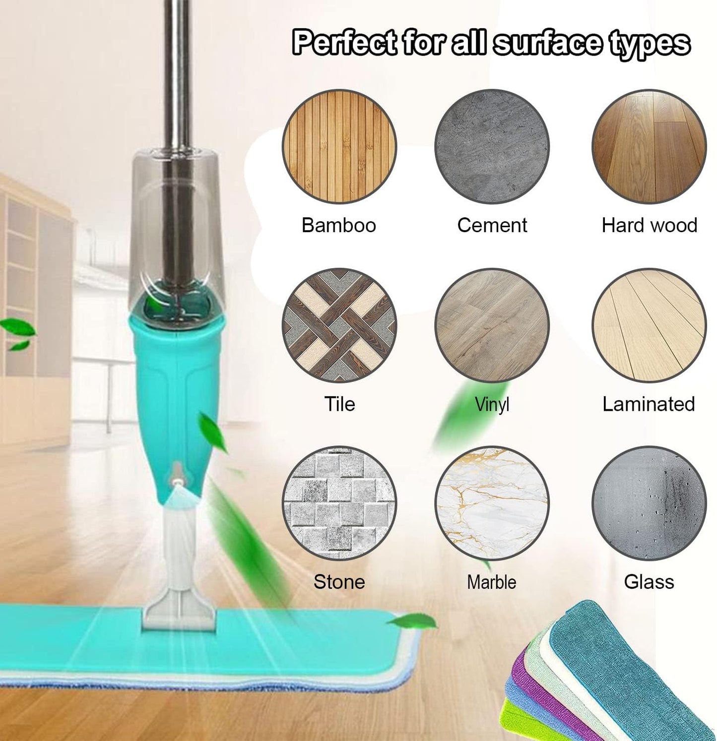 Replacement Mop Head Replacement Microfiber Mop Head Set of 2 per Pack [2 Packs]