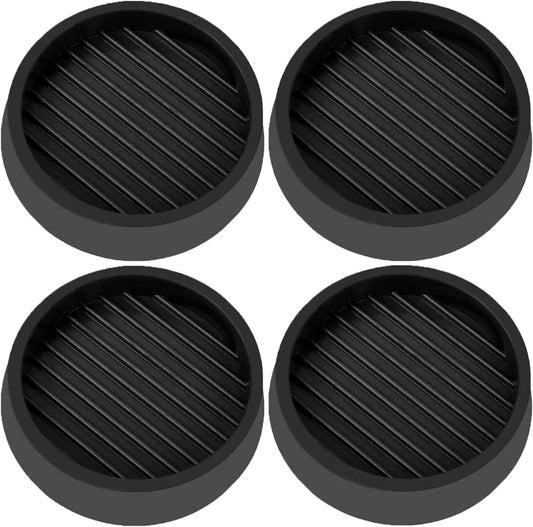 3X3 Round Rubber Caster Cups, Non Slip Furniture Pads, Anti-Slip Gripper, Anti Skid Furniture Feet, Anti Slide Floor Protector for Bed Couch Table Chair Stoppers - Black, 4 Pack