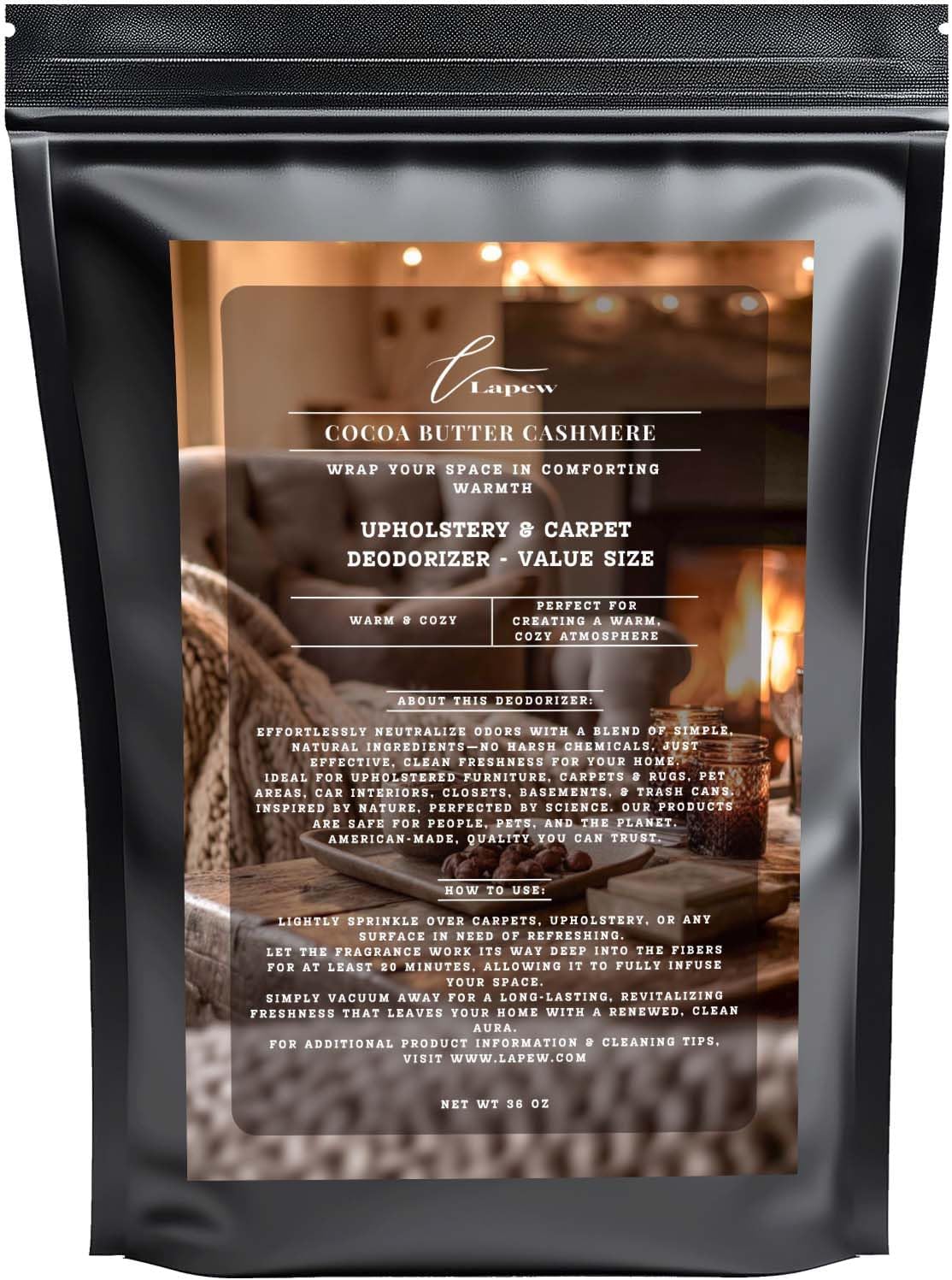 Cocoa Butter Cashmere Carpet Freshener Powder Refill 36 oz | Powerful Odor Eliminator for Home | Upholstery Deodorizer | Carpet Deodorizer | Pet Urine | Cat Litter Box