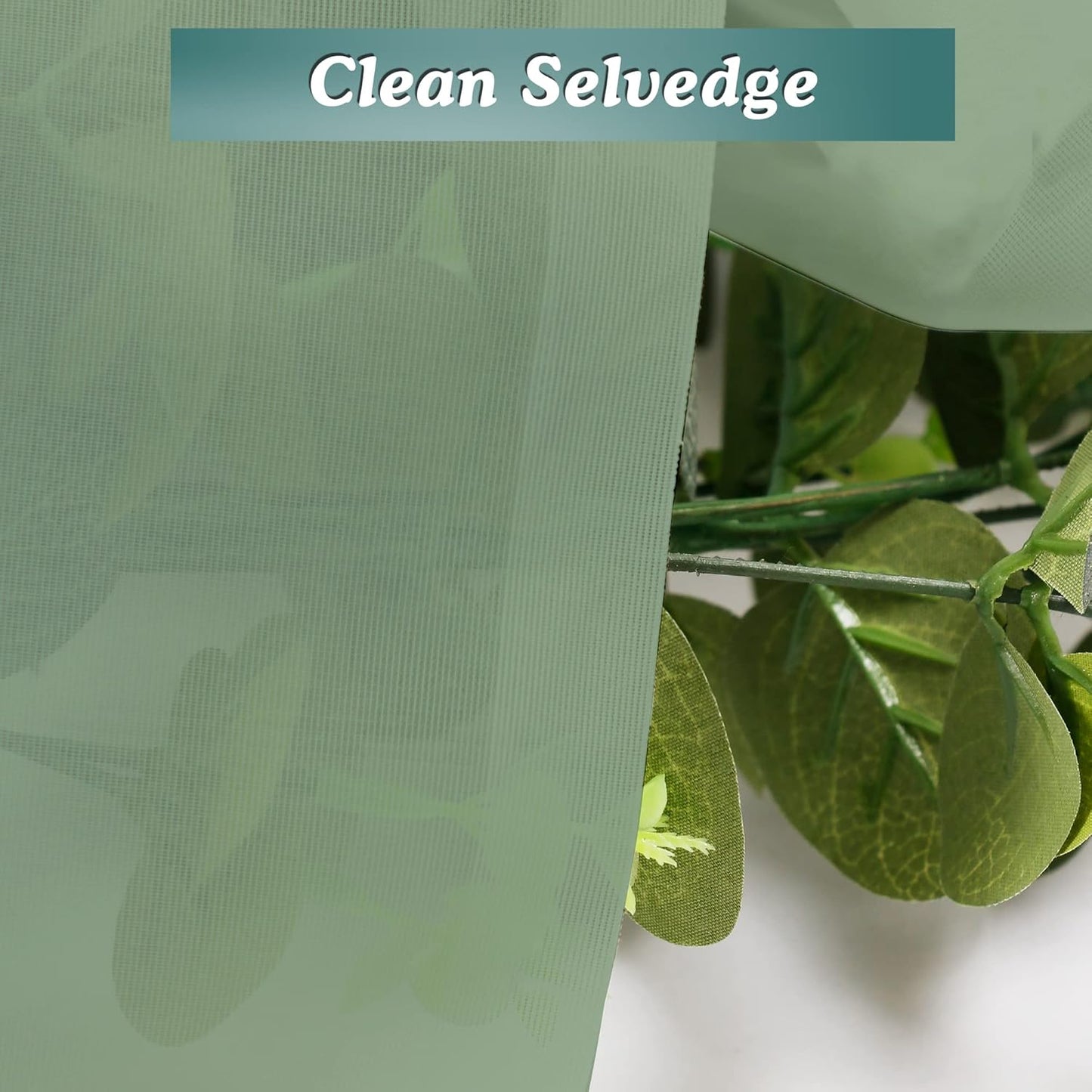 Chyhomenyc Living Room Sheer Curtains 96 Length 2 Panels Set for French Door, Gorgeous Window Decoration for Wedding & Party & Backdrop & Canopy, Sage Green, Each 42Wx96L in, 8 Feet