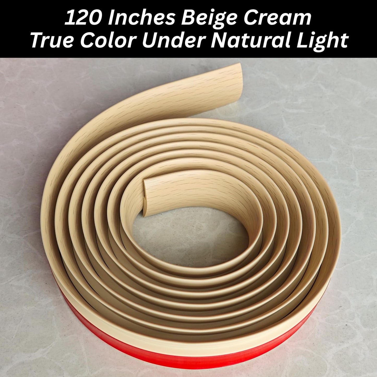 Floor Transition Strip Self Adhesive Carpet Wood Tile Vinyl Flooring Laminate Transition Cover Edge Trim Gap Doorway Threshold for Uneven Floors Heights Within 5 mm (120 inches, Beige Cream)