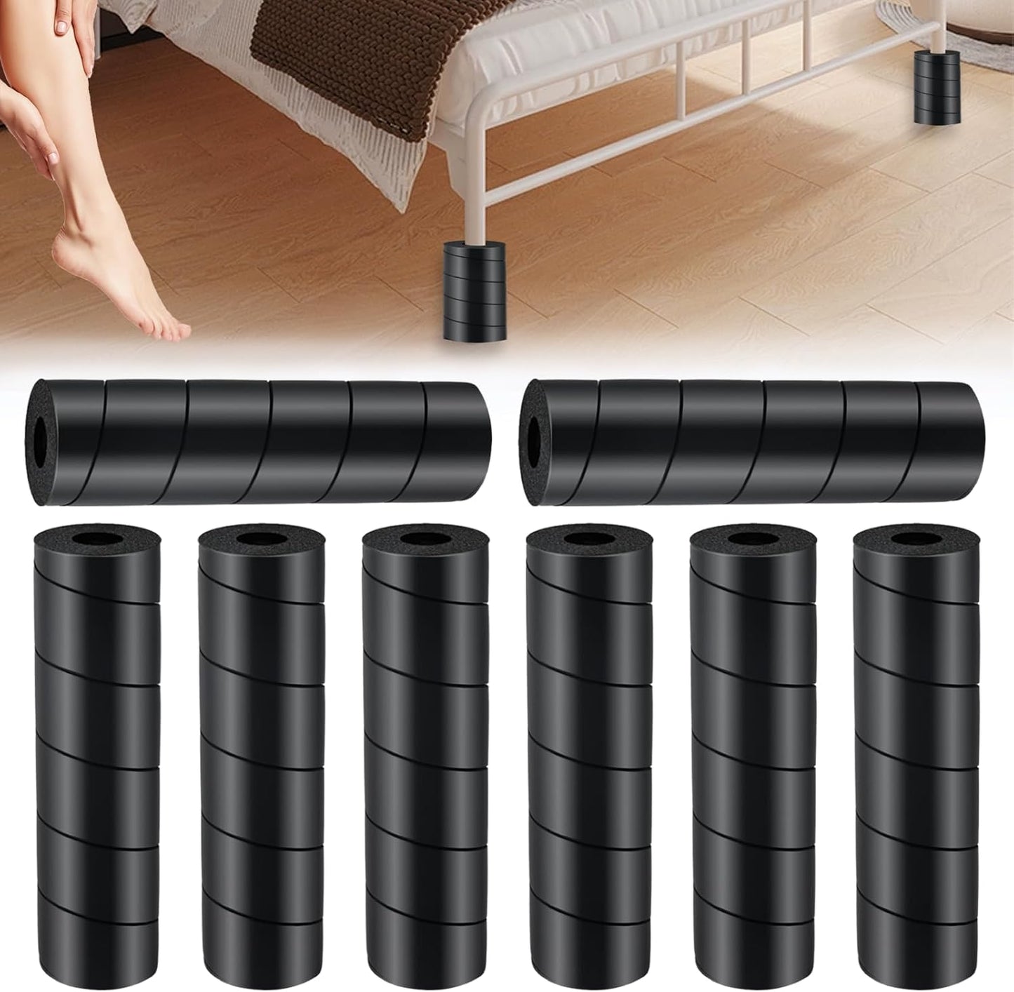8 Pcs Bed Frame Toe Protectors, Non-Adhesive Bed Frame Leg Covers for Toe Savers, Toe Cushion for Any Furniture Leg - Prevents Toe Injuries from Hitting Hard Furniture Legs