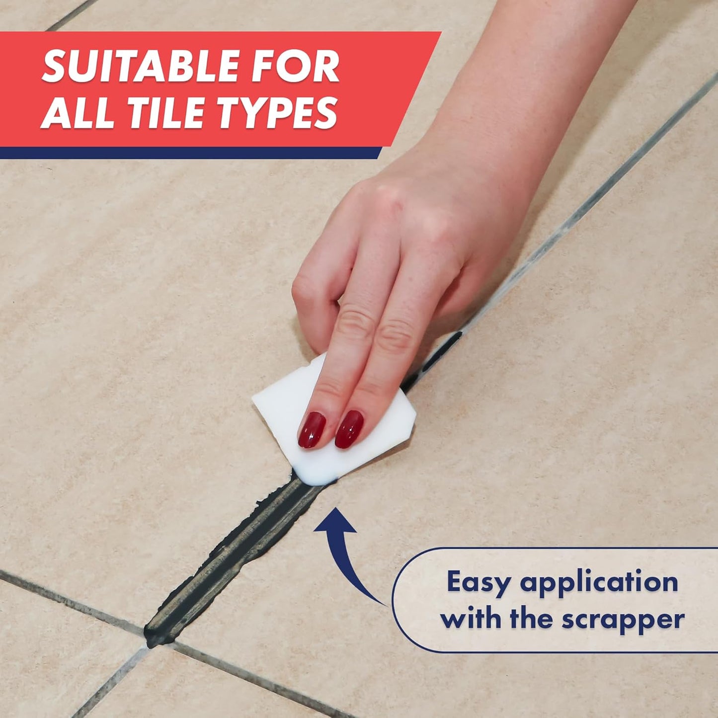 Tile Grout, Repair Kit, Restore & Renew Tile Joints Line, Fast Drying Tile Grout Paint Squeeze Tube for Bathroom Shower Kitchen Floor, Waterproof (8.8 oz, Dark Grey/Anthracite)