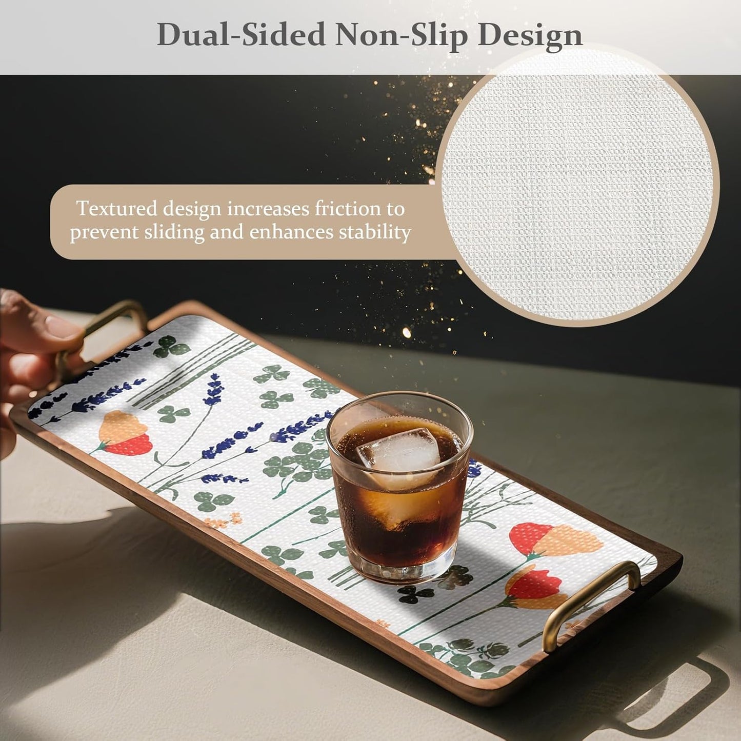 FINNEZ Shelf and Drawer Liner 17in x 20FT with Cutting Tool, Non Slip Non Adhesive Drawer Liners for Kitchen Cabinets, Waterproof Floral Cabinet Liner for Shelves, Refrigerator